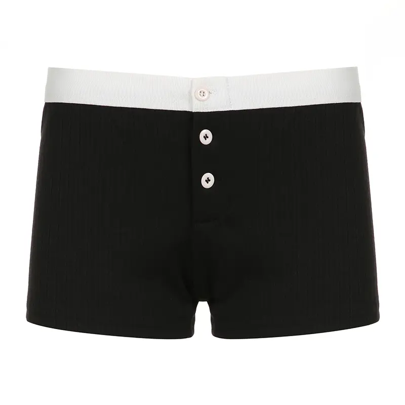 Rockmore Sexy Hot Girl Knitting Mini Shorts Low Rise Buttons Fashion Korean Casual Slim Women'S Panties Bottoms Y2K Short Pants