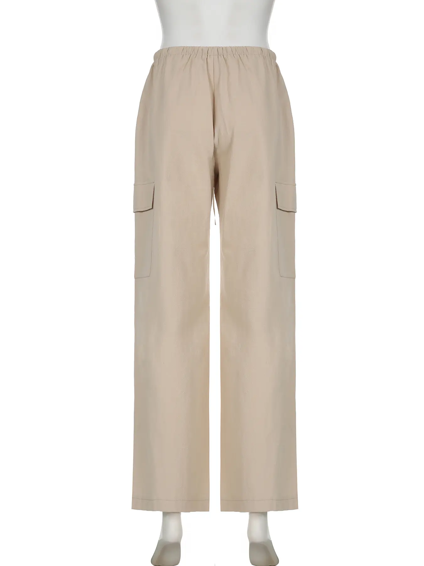 Rockmore Elegant Casual Cotton Linen Wide Leg Pants All-Match Straight Harlan Trousers Summer Pockets Thin Solid Pants for Women