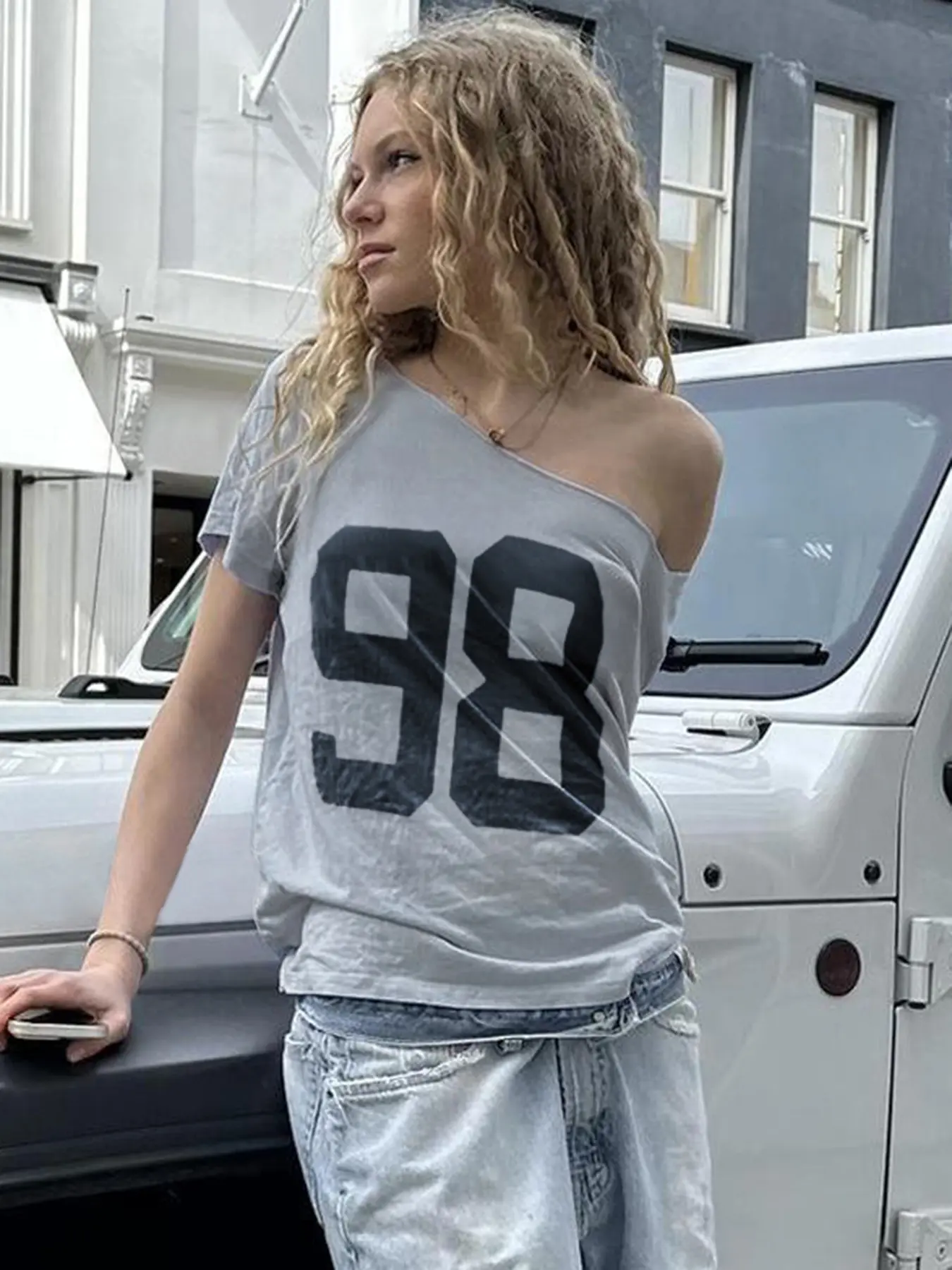 Rockmore Oversized Printed Loose T-Shirt Harajuku Casual Tee Y2K Streetwear Short Sleeve Summer Tops Korean Popular Clothes 2024