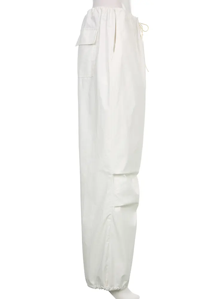Rockmore Oversize Baggy Cargo Pants Streetwear Low Waist Tie Up Wide Leg Trousers y2k Casual Summer Thin Joggers Women Sweatpant