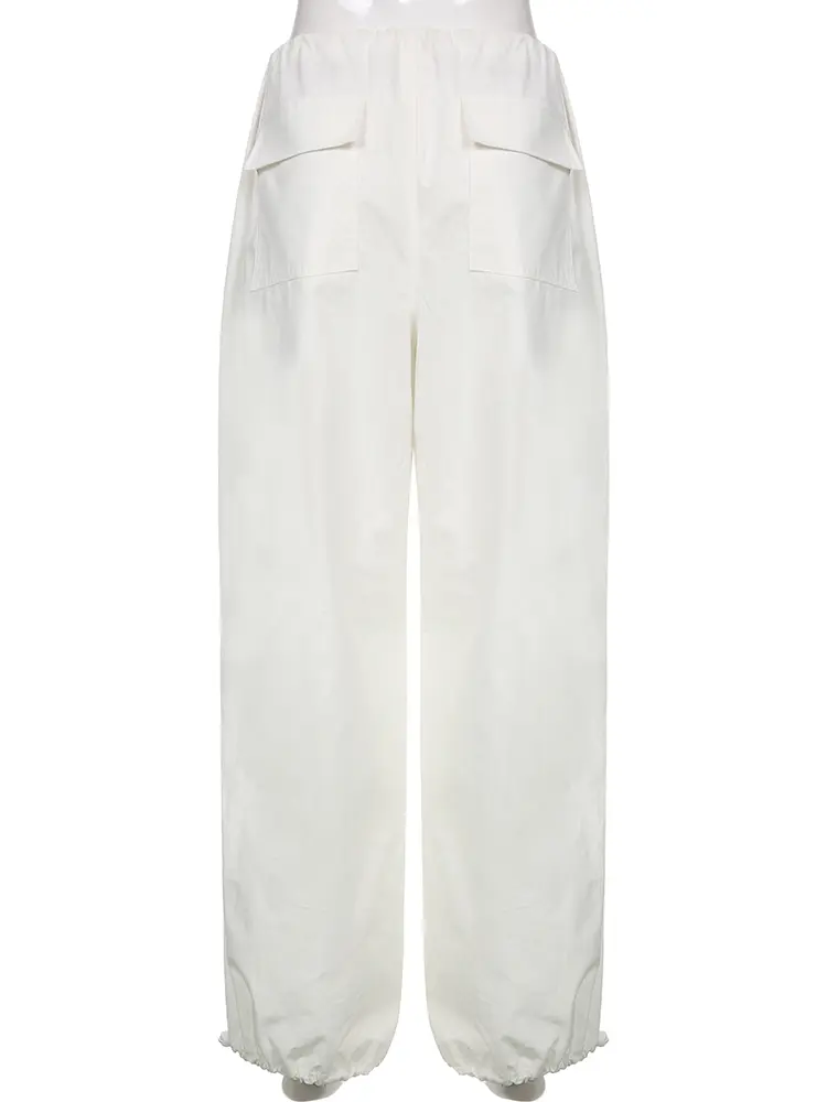 Rockmore Oversize Baggy Cargo Pants Streetwear Low Waist Tie Up Wide Leg Trousers y2k Casual Summer Thin Joggers Women Sweatpant
