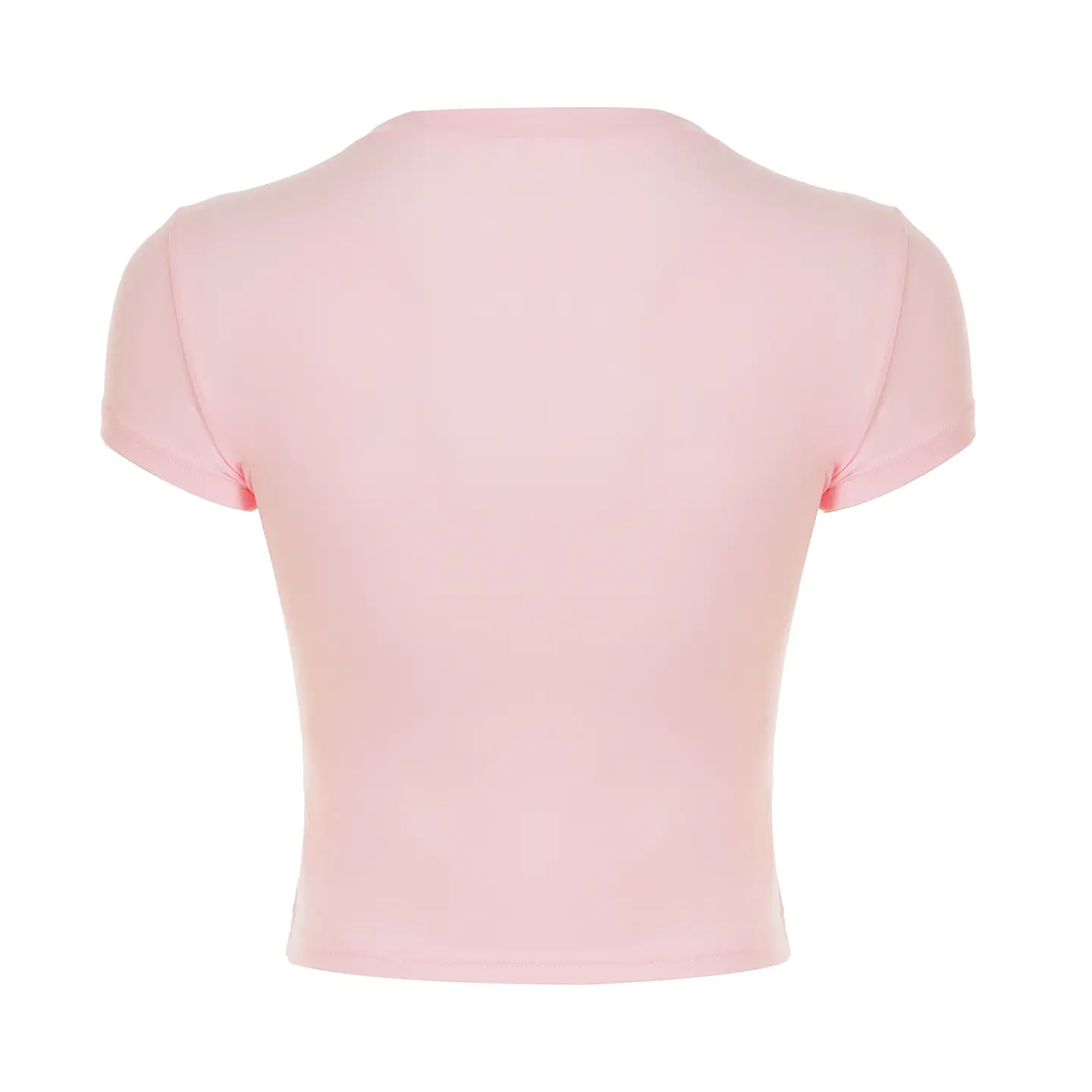 Rockmore Pink Sweet Floral Print T-shirt y2k Aesthetic Coquette Round Neck Short Sleeve Crop Top Summer Basic Casual Pullover