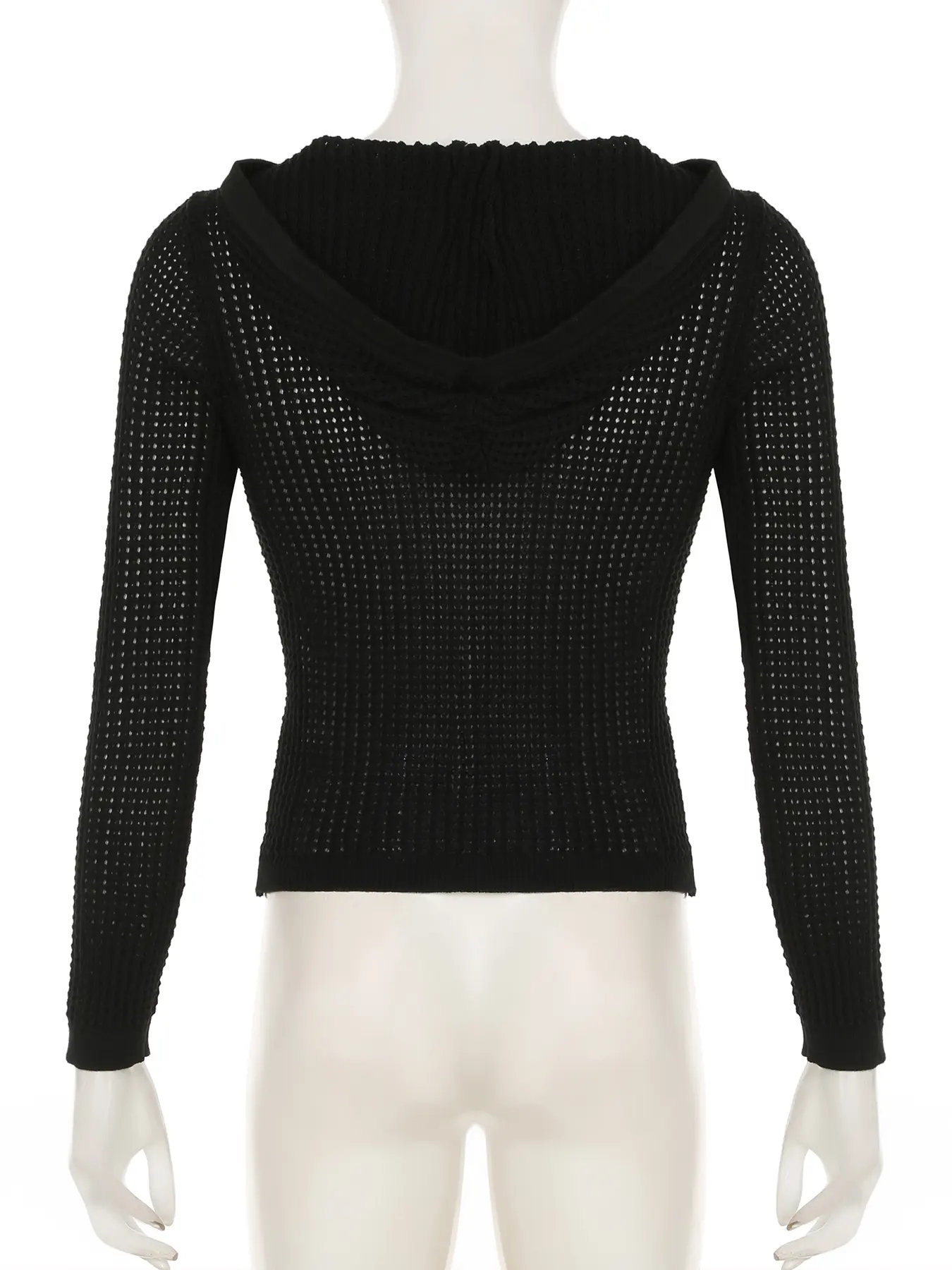 Rockmore Retro Chic Rib Knit Hooded V-neck Button Up Top Women's Full Sleeve Tees Harajuku Casual Pullover Autumn Basic Sweater