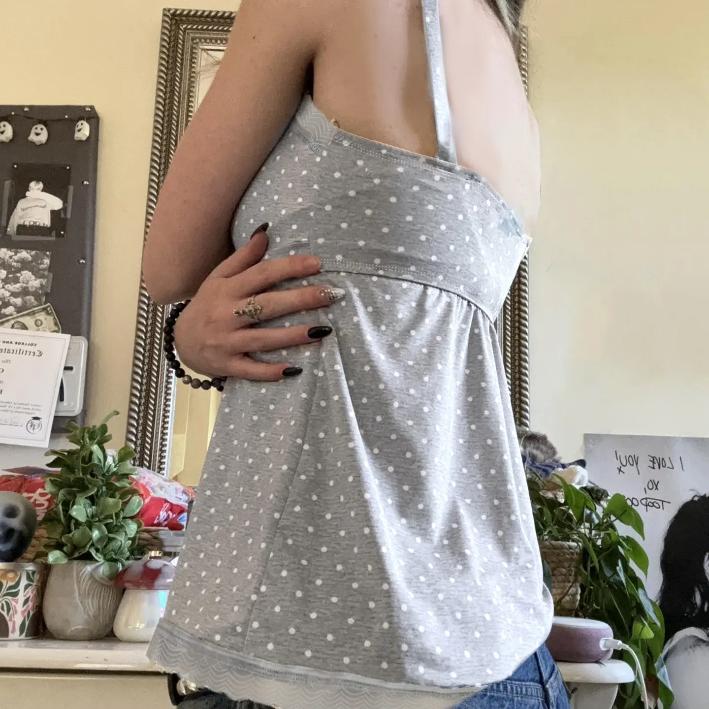 Rockmore Polka Dot Print Women's Camisole Summer Y2K Coquette Lace Bow V Neck A-Line Sleeveless Tops Fashion Sweet Tanks
