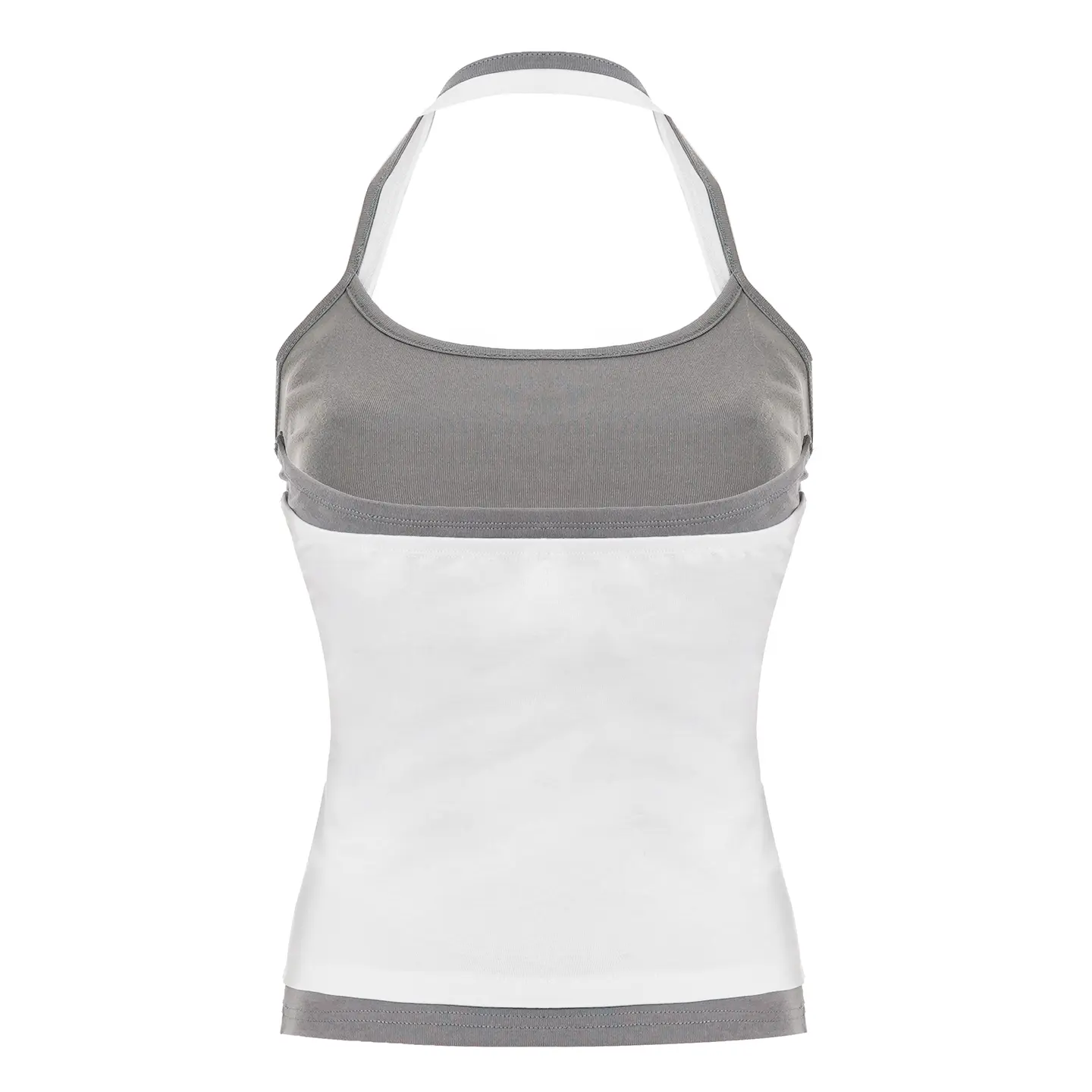 Rockmore Contrast Patchwork Halter Neck Crop Top Streetwear Women's Sexy Low-cut Camisole Female Vest
