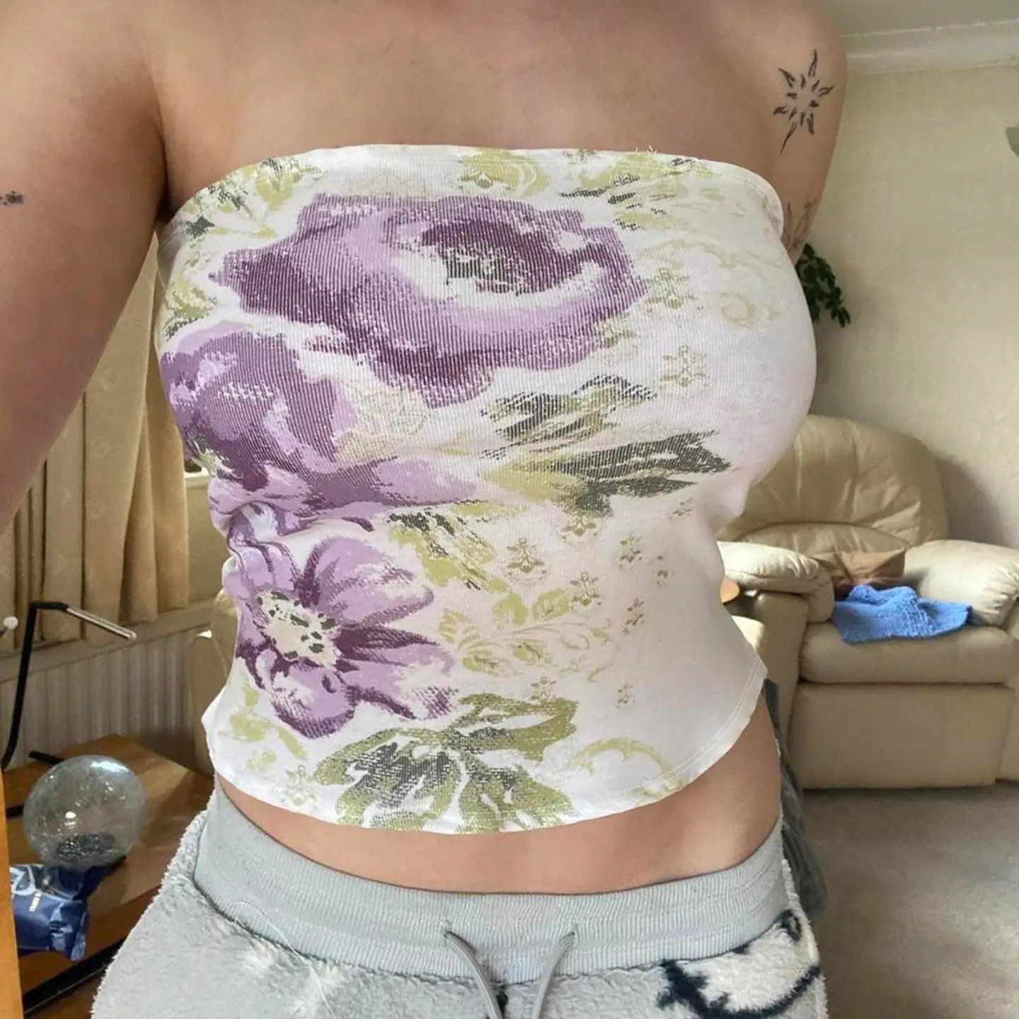 Women's Floral Print Tube Tops Summer Sexy Backless Bustiers Chic Y2K Aesthetic Korean Skinny Crop Camisole Fairycore Grunge