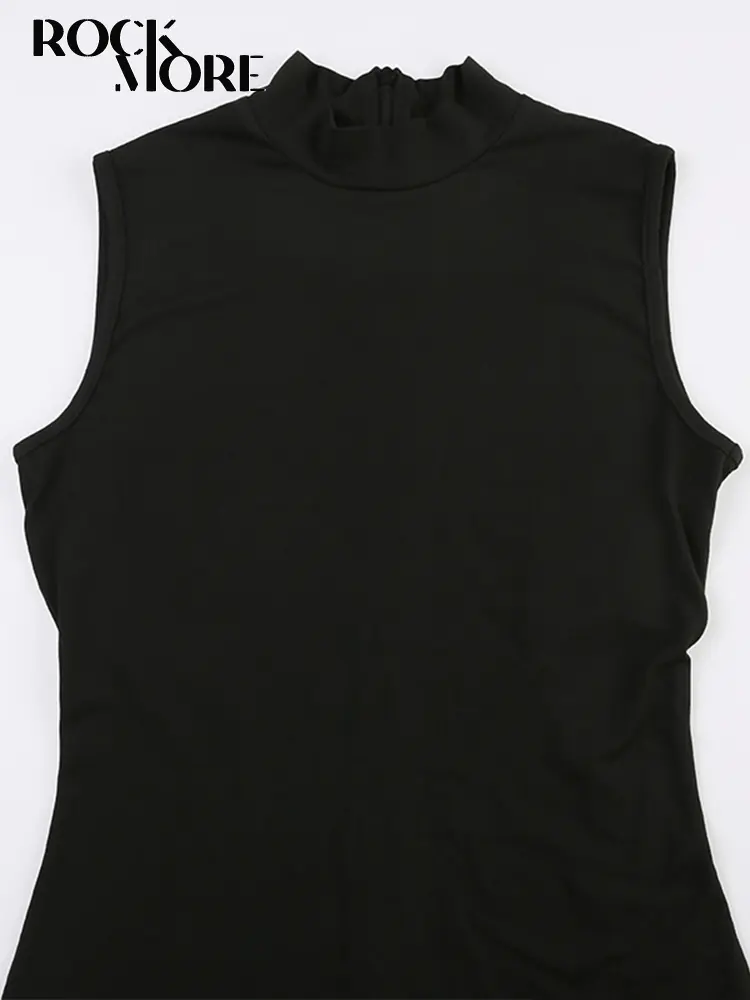 Rockmore Black Skinny Sleeveless Jumpsuits for Women Fashion Body-Shaping Romper One Piece Bodysuit Sexy Bodycon Playsuit Mujer