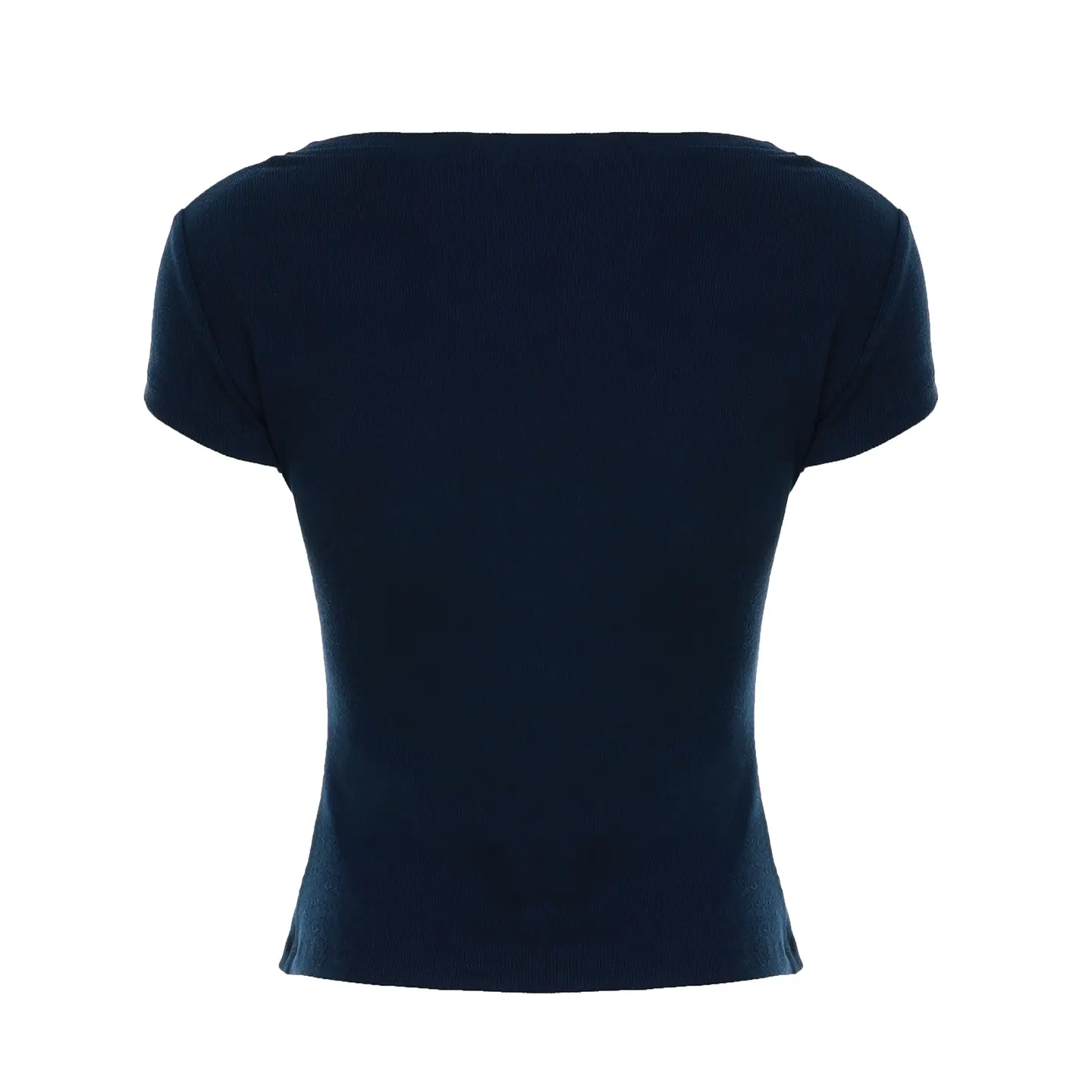 Rockmore Women's Solid Color Casual T-Shirt with Slim Fit Button Collar Short Sleeves Stylish Knit Top for Summer Street Fashion