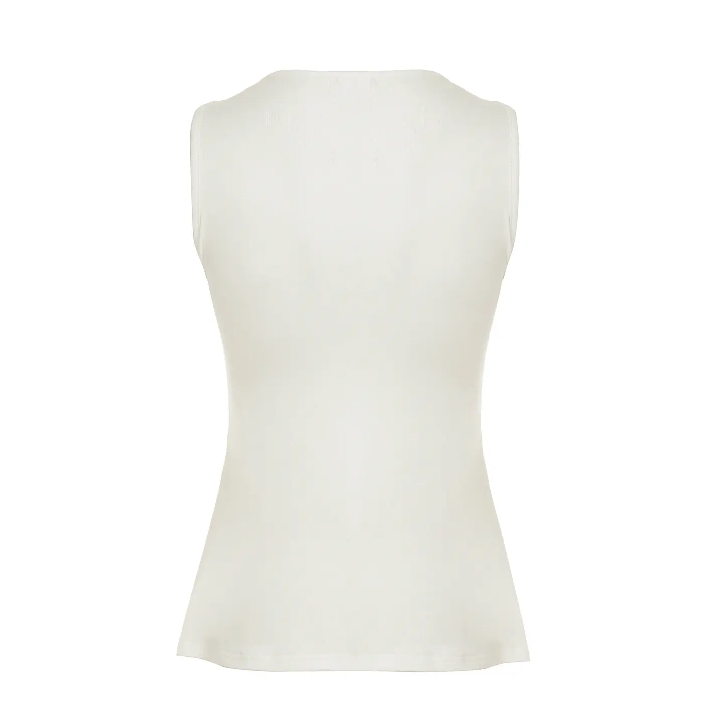 Rockmore White Women's Pleated Slim Vest Solid Color V Neck A-line Tops Sleeveless Camisole Summer Women's Tank Top