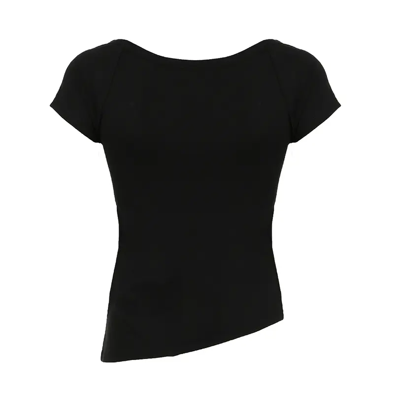 Rockmore Y2k Summer Prints T-shirts Harajuku Vintage Loose Skew Collar Off Shoulder Tops Women Streetwear Grunge Casual Tee New