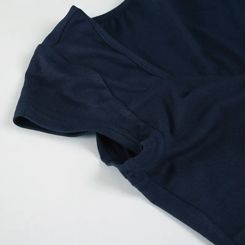 Rockmore Solid Twisted Cut-out T-shirts for Women Square Neck Short Sleeve Stretch Basic Slim Tops Summer Casual T Shirt Korean