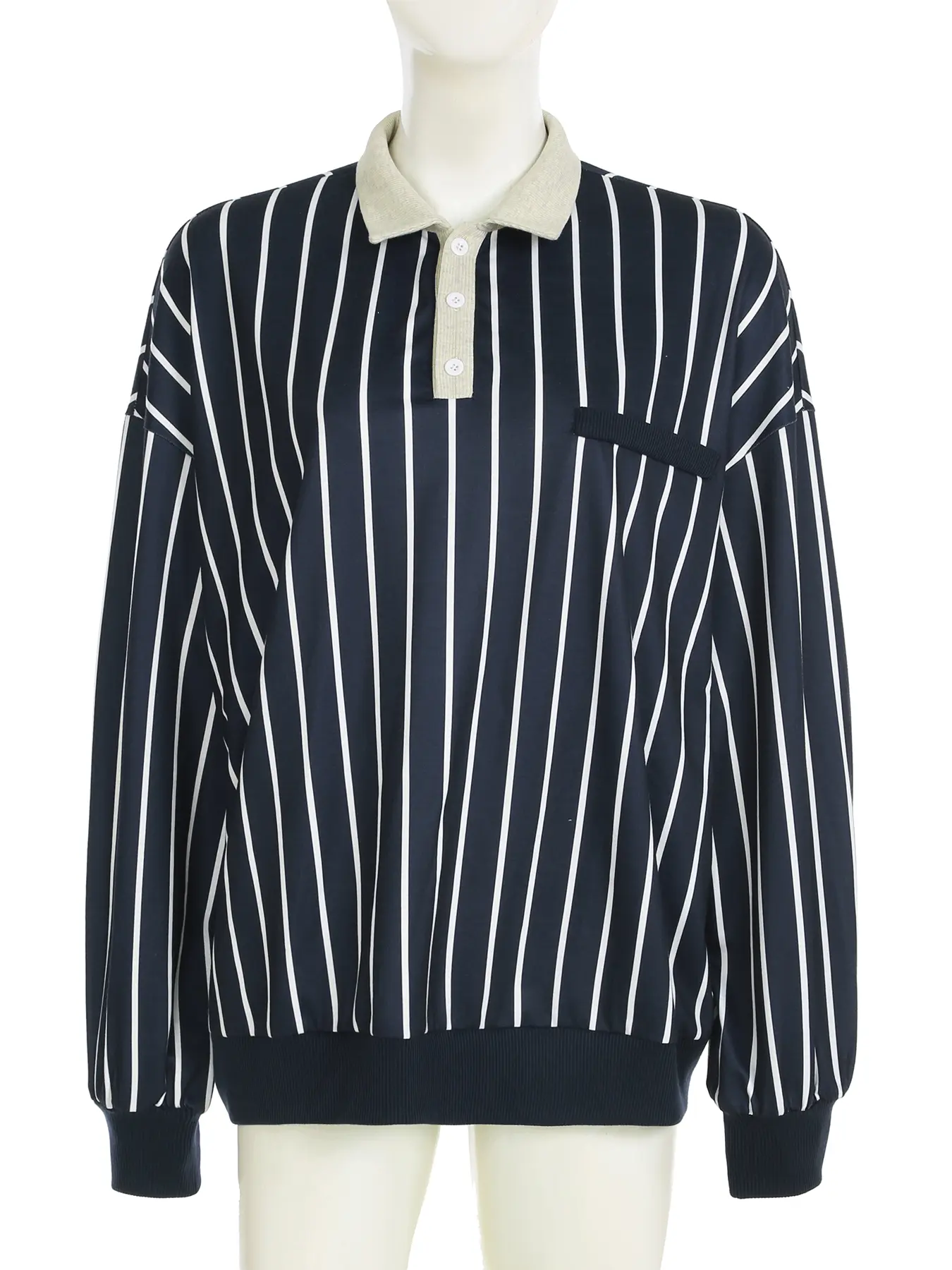 Rockmore Chic Casual Oversize Striped Sweatshirt Korean Fashion Autumn Long Sleeve Top Women's Pullovers All Match Y2k 2000s Y2k