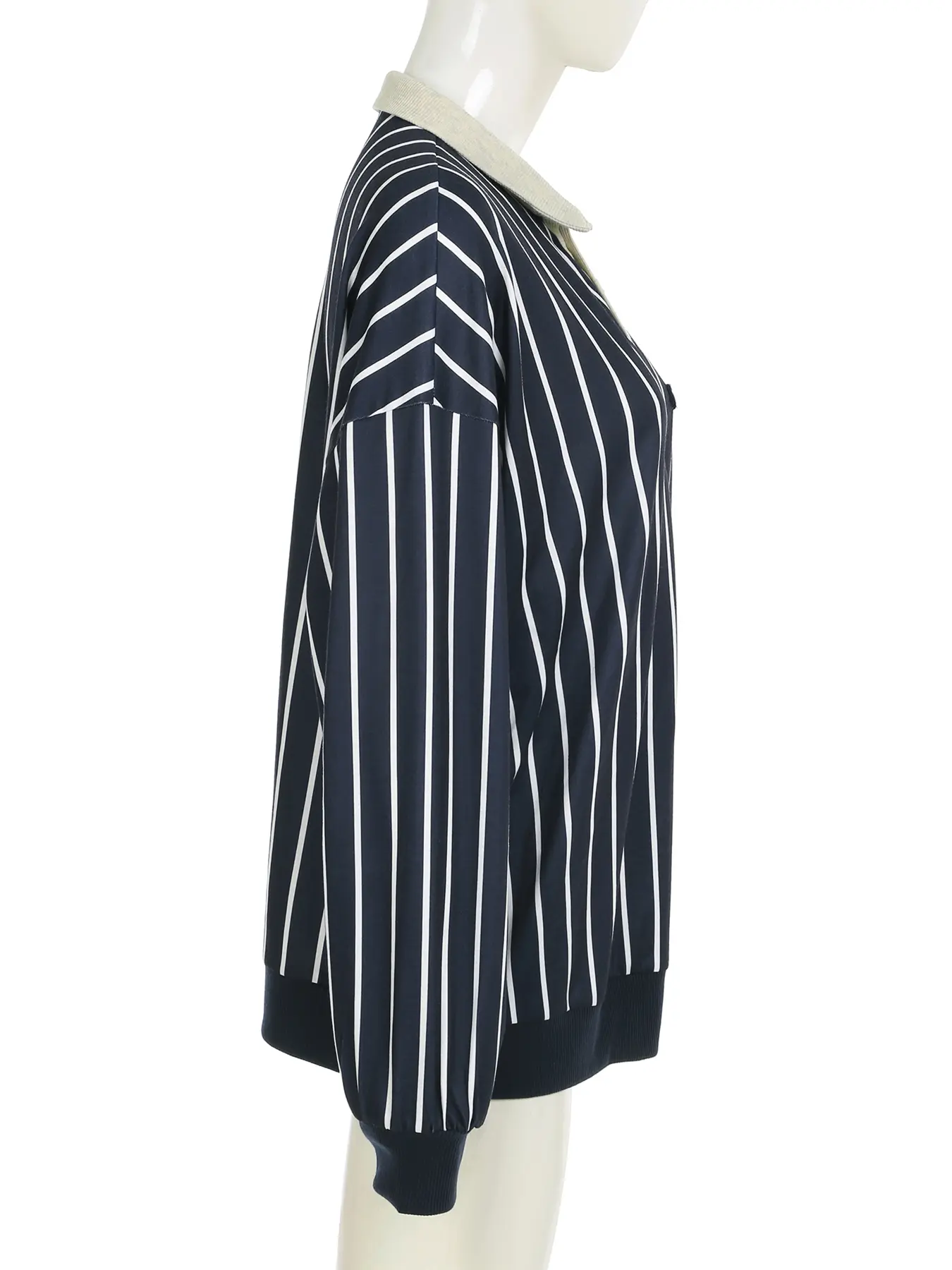 Rockmore Chic Casual Oversize Striped Sweatshirt Korean Fashion Autumn Long Sleeve Top Women's Pullovers All Match Y2k 2000s Y2k