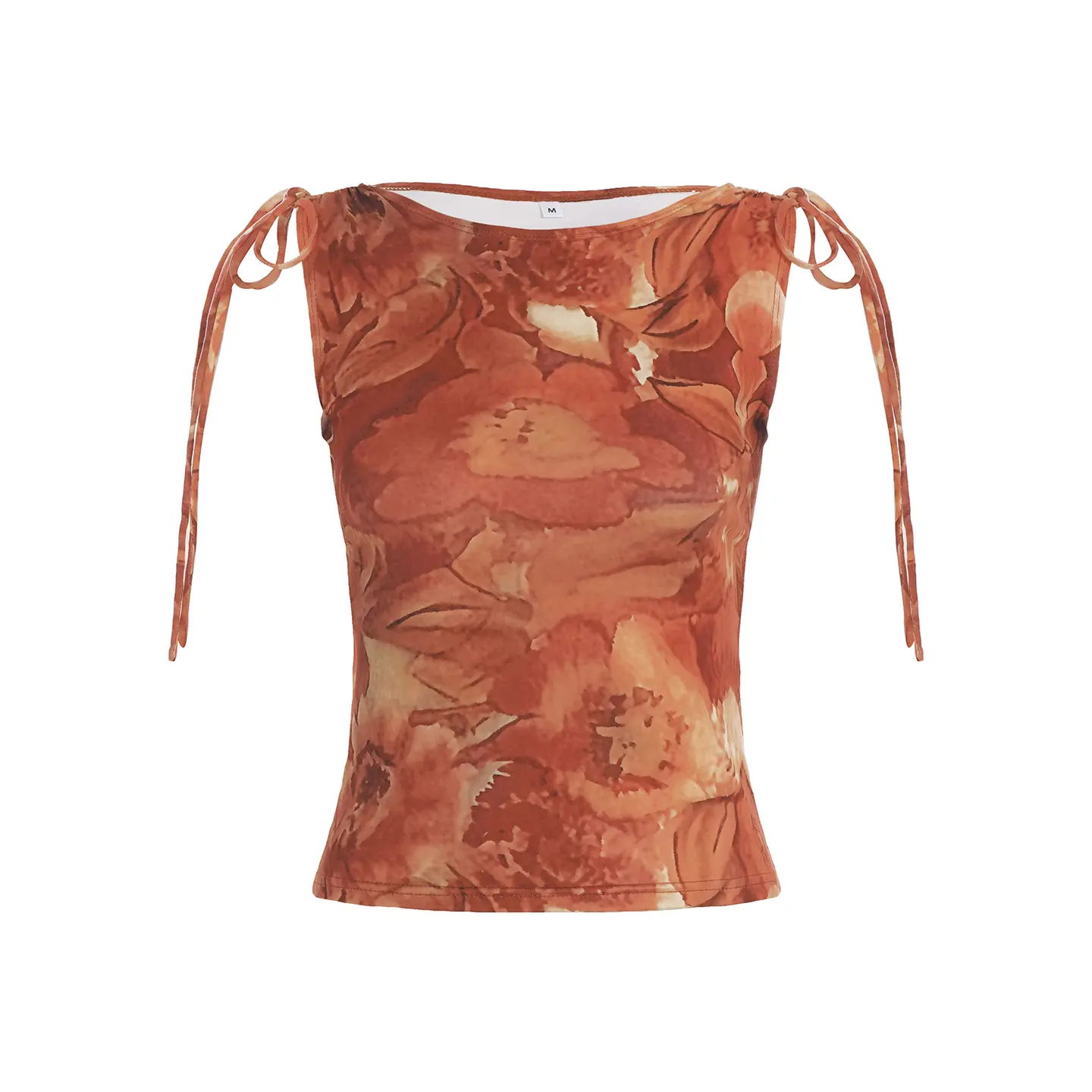 Rockmore Floral Print Women's Tank Top Summer Y2K Coquette Sleeveless Crop Top Casual Round Neck Camisoles