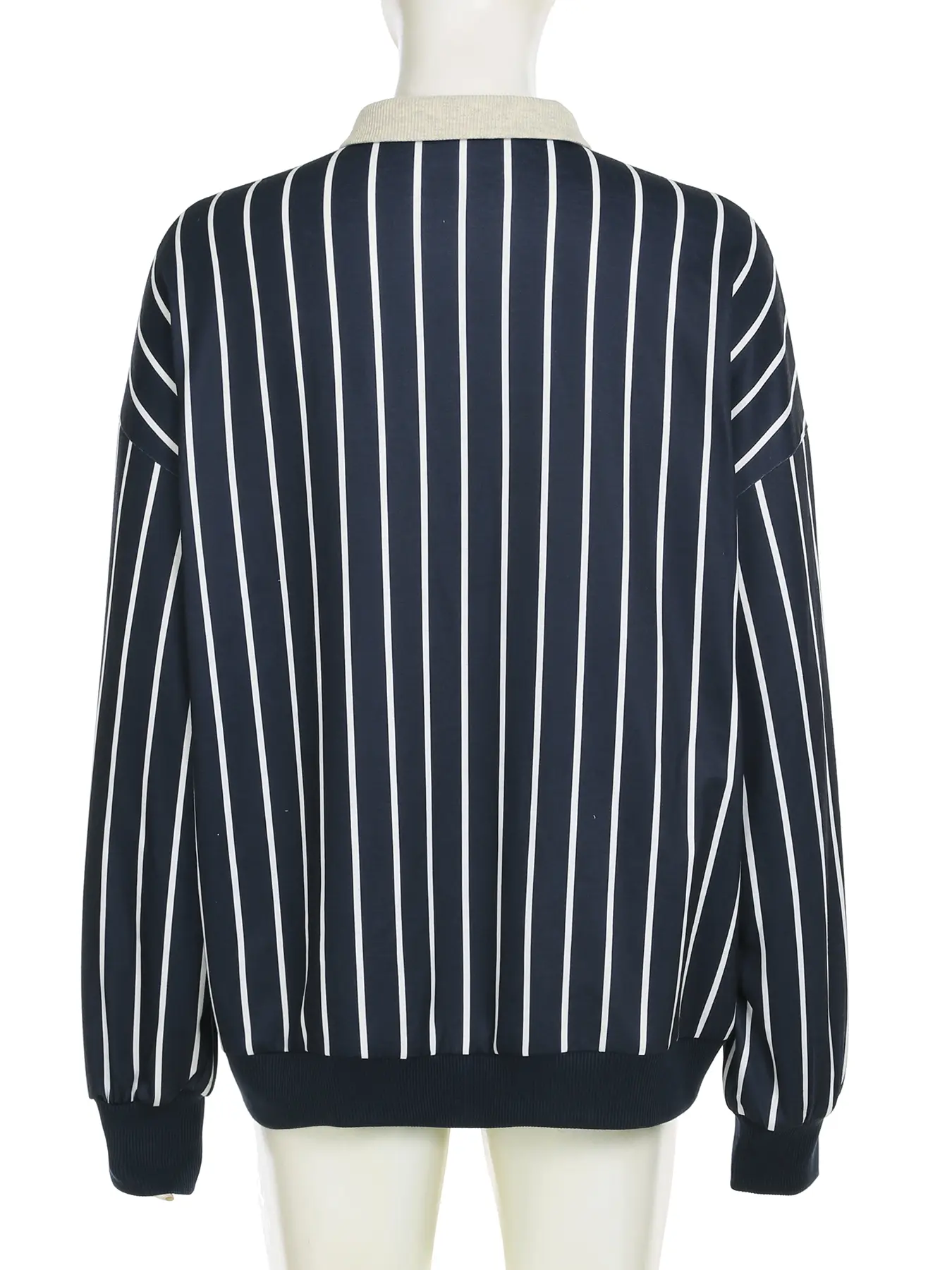 Rockmore Chic Casual Oversize Striped Sweatshirt Korean Fashion Autumn Long Sleeve Top Women's Pullovers All Match Y2k 2000s Y2k