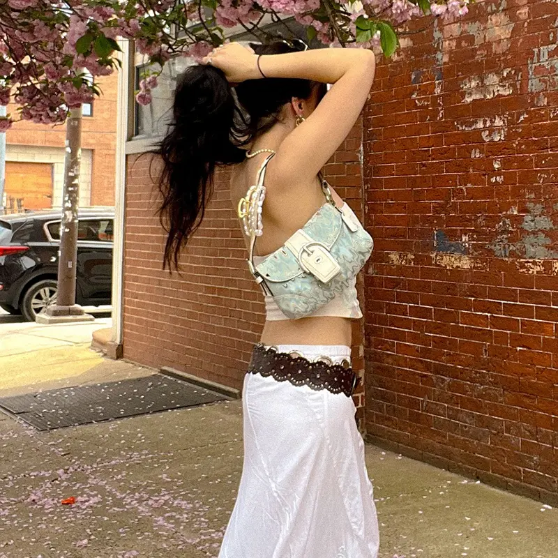 Rockmore Women's Floral Print Tube Top Y2K Aesthetic Strapless Off-Shoulder Crop Top Summer Street Fashion Vest