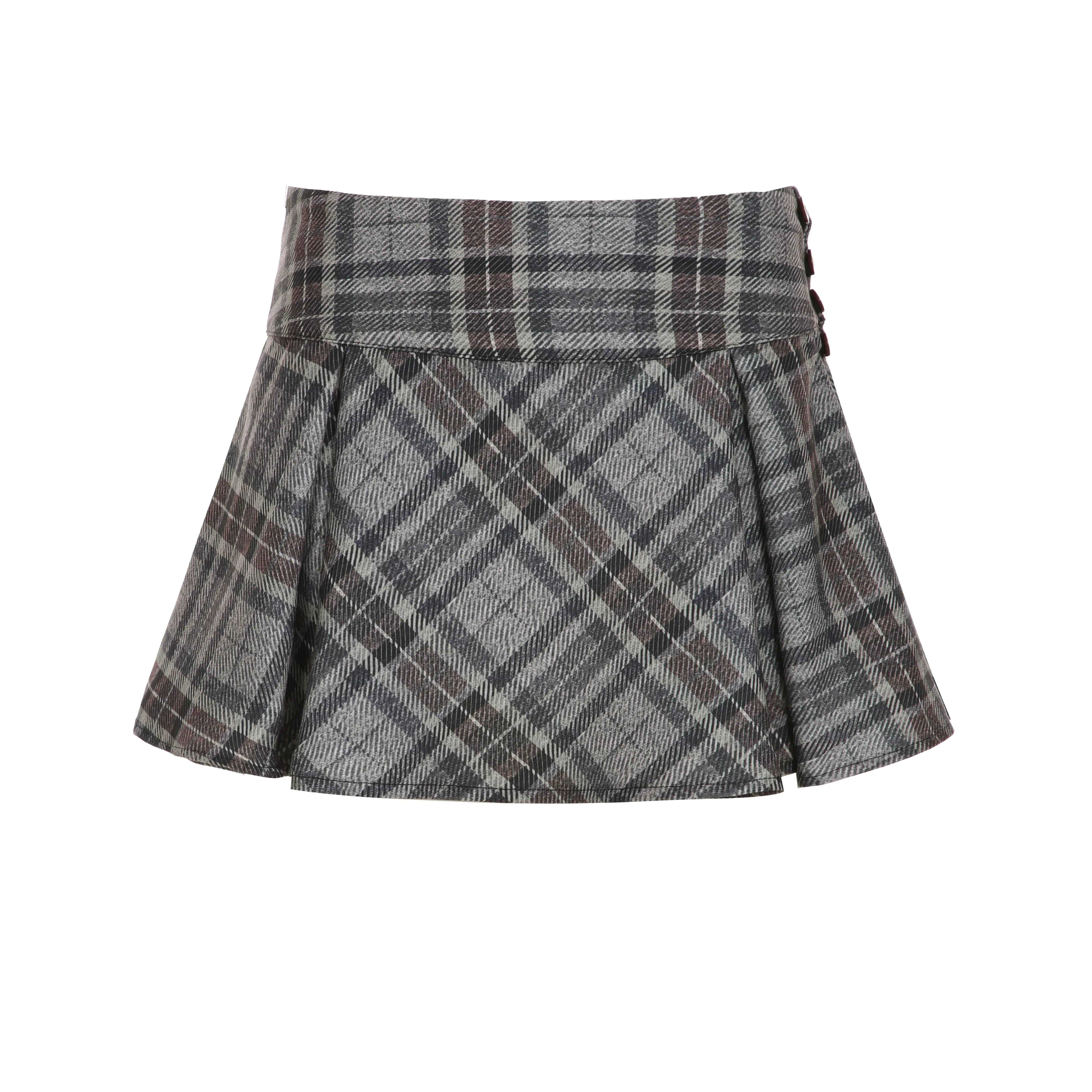 Rockmore Women's High Waist Skirt Fashion Casual Plaid Skirt for Daily Outdoor Wear Ladies Bottoms for Summer