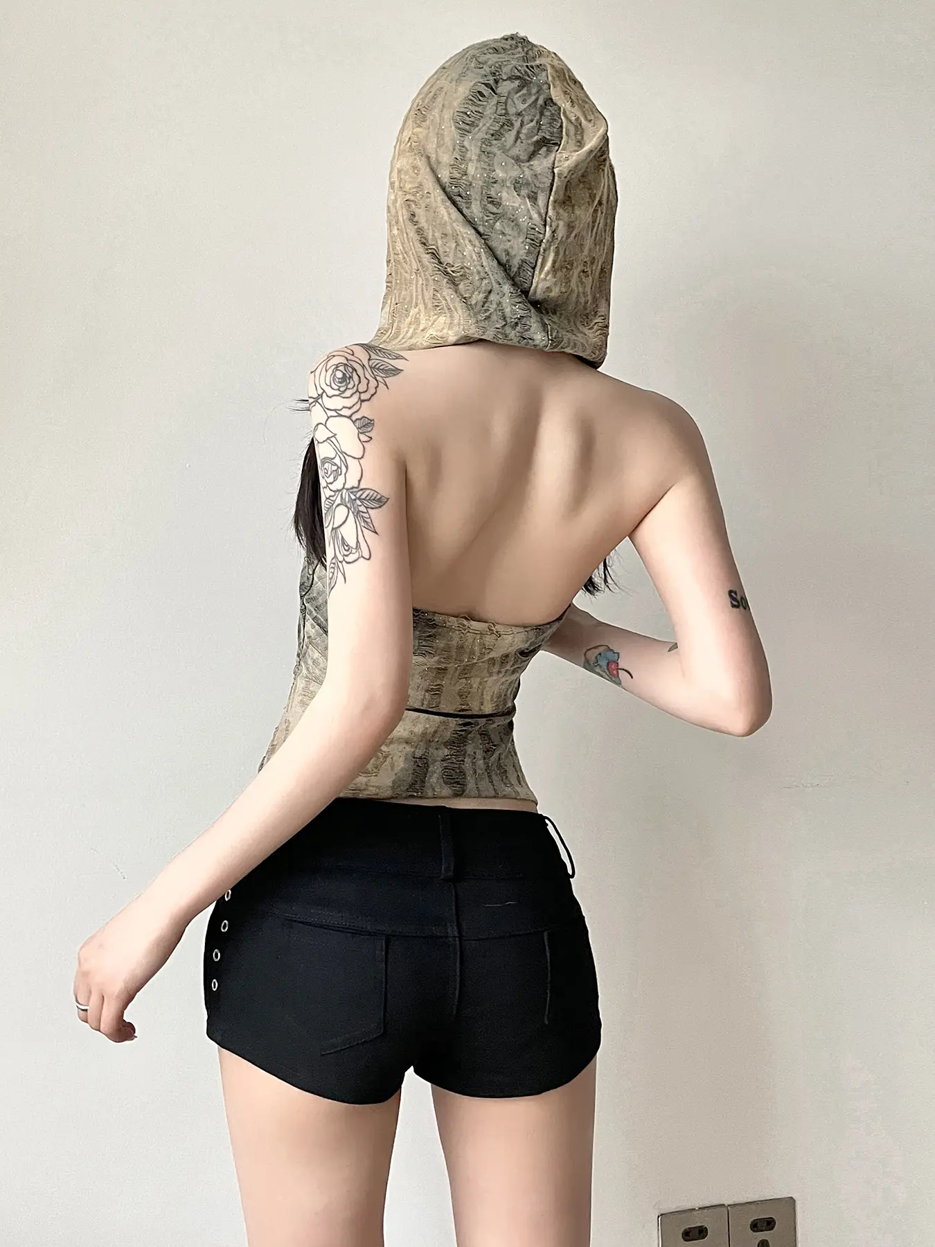 Rockmore Fairy Grunge Backless Hoodies Holes Tank Top Summer Irregular Hem Vest Women's Fashion Cami Cyber Y2k Aesthetic Clothes