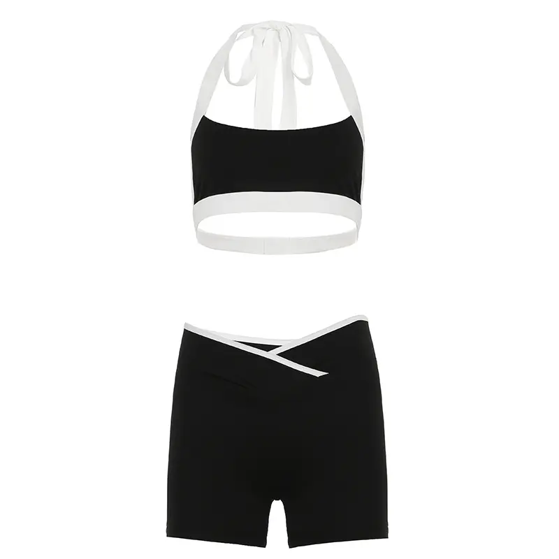 Rockmore Two Yoga Set Women Tracksuit Nude Feeling Workout Sets Gym Clothes Halter Vest Running Sports Wear Camis Leggings Suit