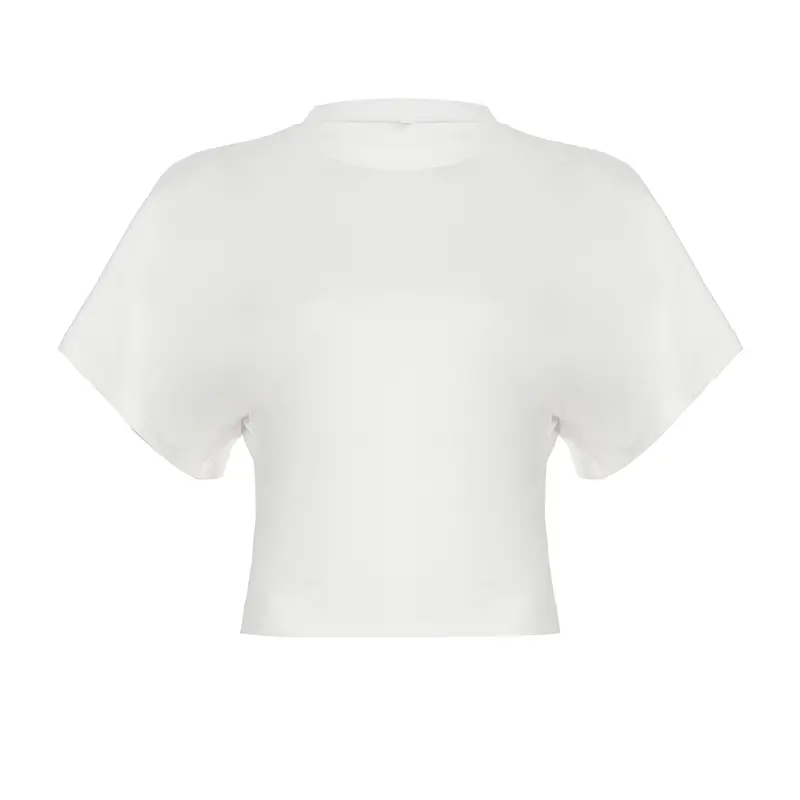 Rockmore 2025 New Women Raglan Sleeve T-shirt Summer Solid Casual Simple Half Sleeve T Shirts Crew Neck Basic Female Crop Tops