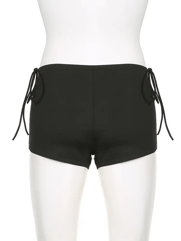 Rockmore Sexy Hot Girl Mini Shorts Low Rise Lace-up Fashion Korean Casual Slim Women'S Panties Bottoms Y2K Short Pants Summer