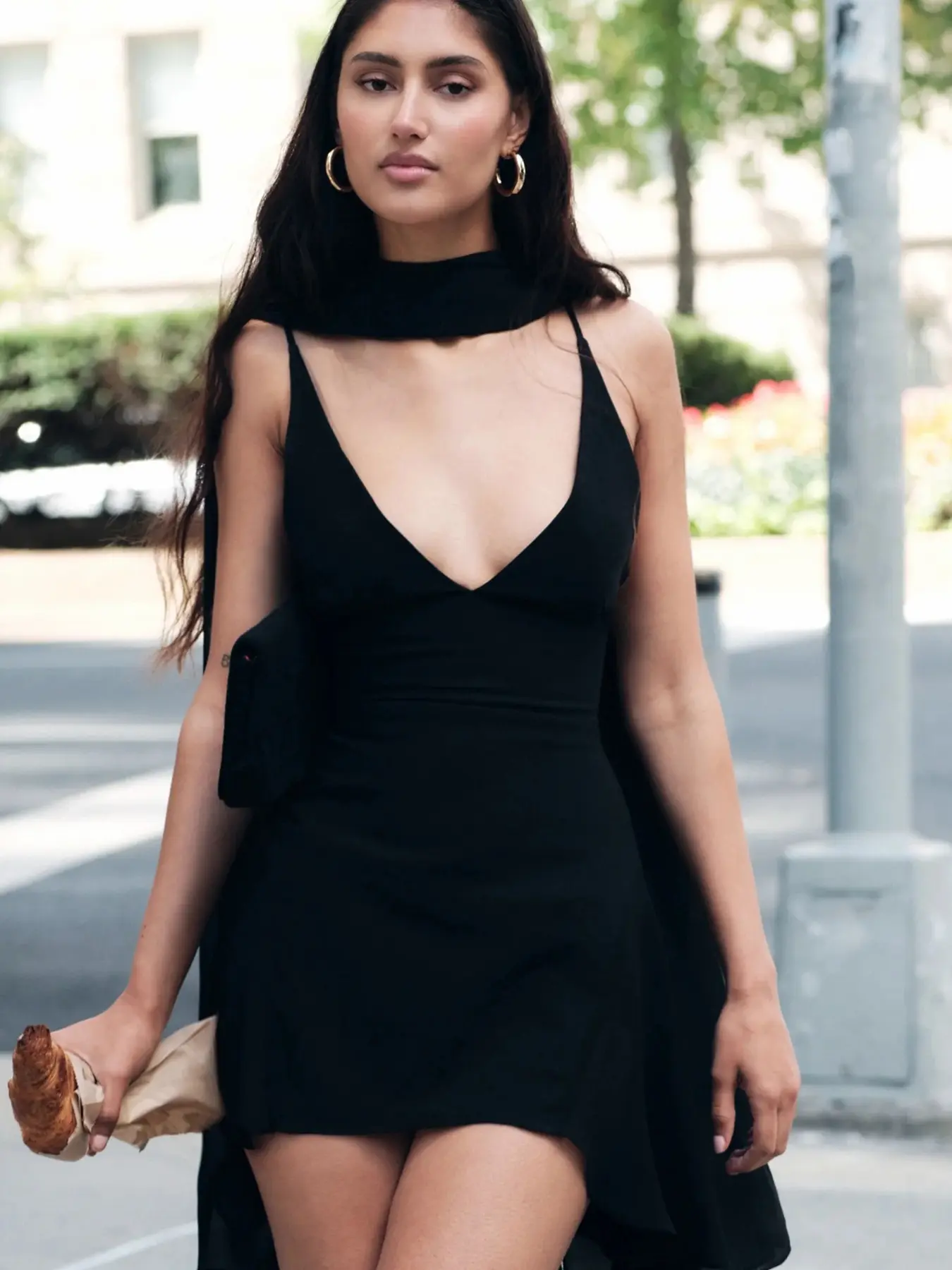Rockmore Elegant Ribbons V Neck Women's Dresses Black Sexy A-line Female Spaghetti Strap Mesh Mini Dress Party Vacation Outfits