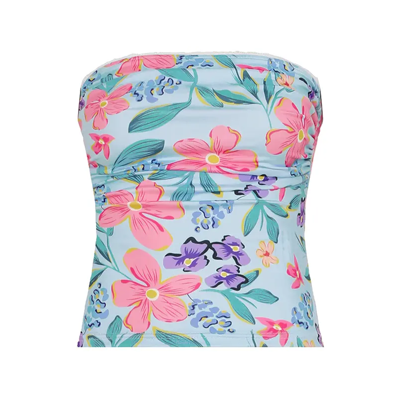 Rockmore Women's Flower Print Tube Top Summer Sleeveless Mini Vest Sexy Slim Crop Top Streetwear Casual Hot Girl Fashion Clothes