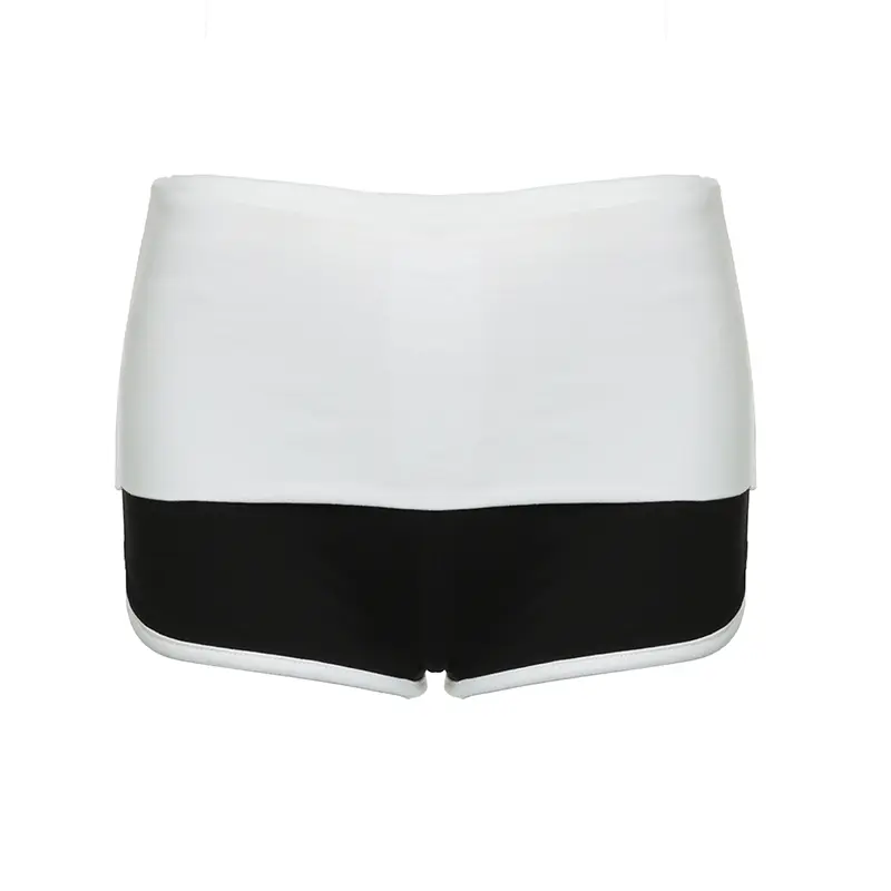 Rockmore Kawaii Contrast Patchwork Mini Shorts Low Rise Bottoms Korean Casual Skinny Women Panties Y2K Aesthetic Hot Girl Shorts