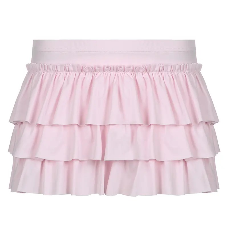 Rockmore Bow Sweet A-Line Skirts Women Sexy Slim Low-Waist Mini Skirts Y2K Female Summer Streetwear Pink Pleated Skirts Coqutte