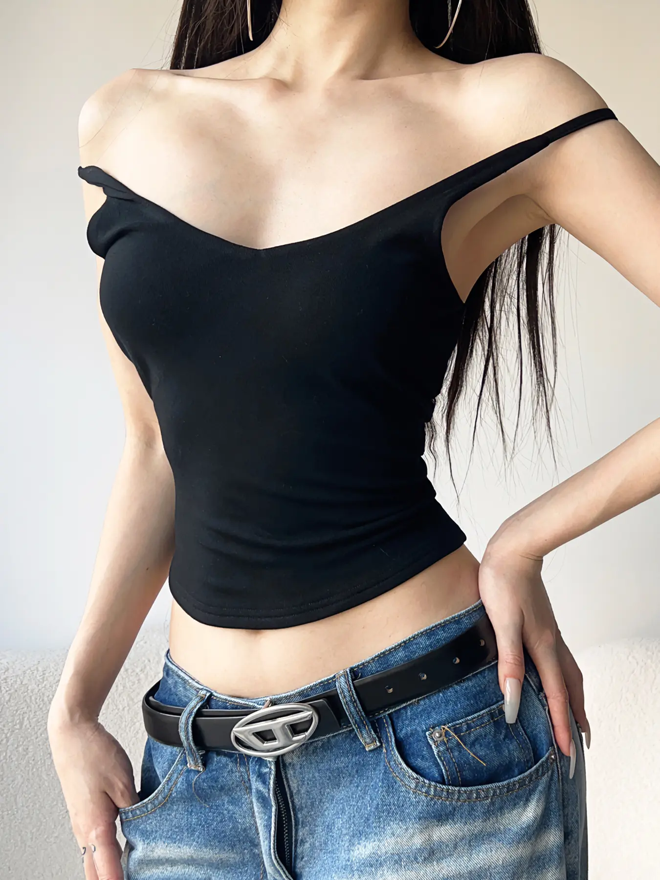 Rockmore Backless Cross Strap Camisole Fashion Solid Low-cut Thin Crop Top Party Y2k Streetwear Sleeveless Spaghetti Strap Vest