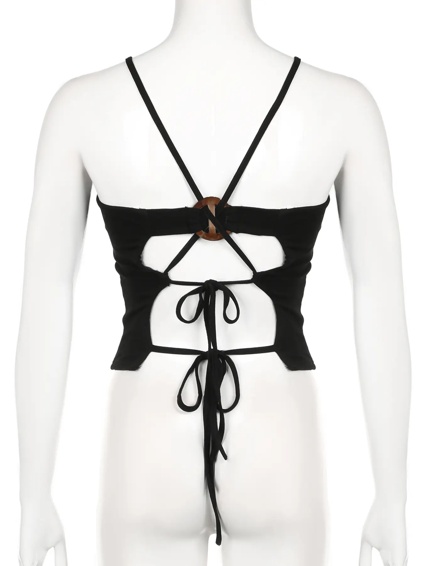 Rockmore Backless Cross Strap Camisole Fashion Solid Low-cut Thin Crop Top Party Y2k Streetwear Sleeveless Spaghetti Strap Vest