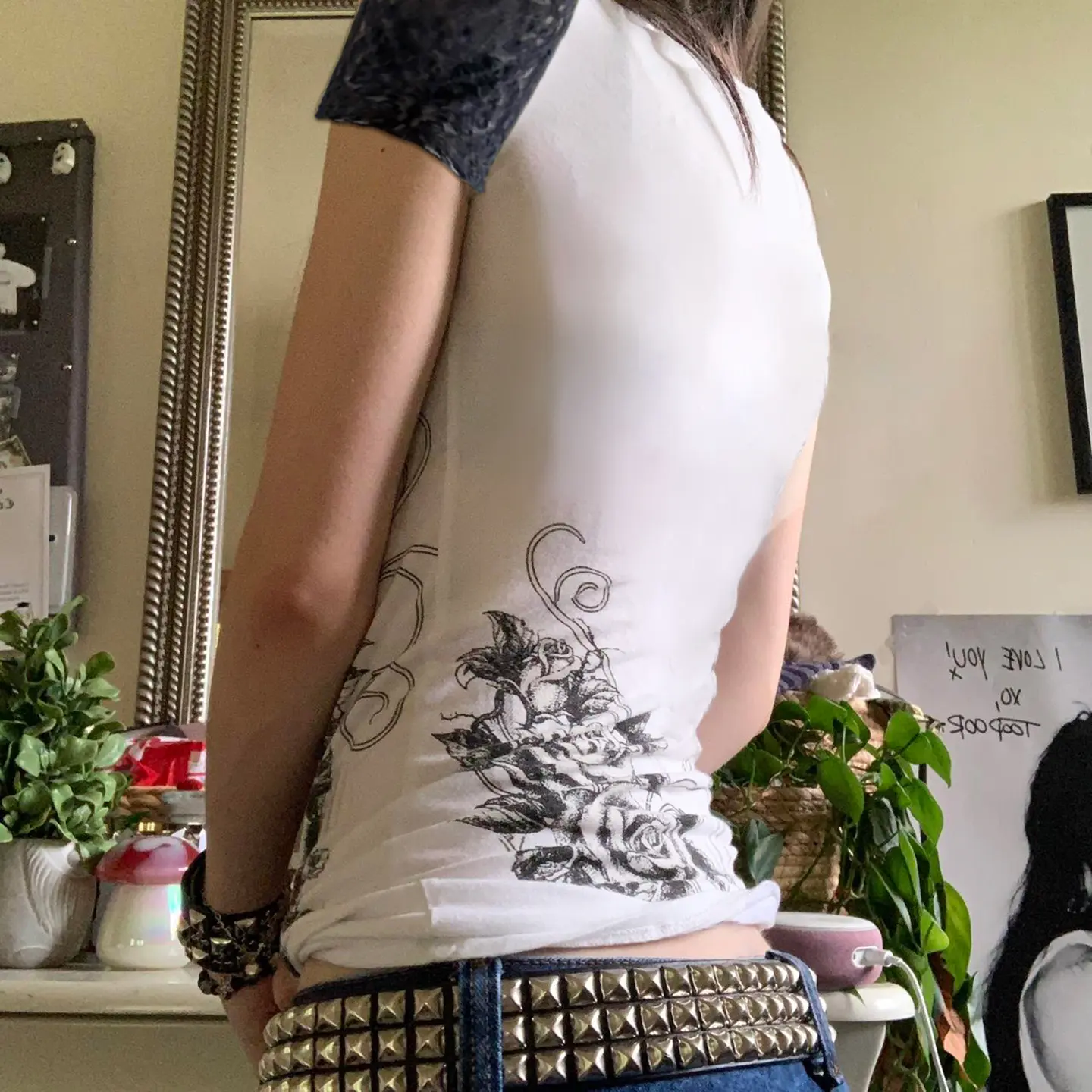 Rockmore Punk Goth Print Women's O-Neck T-shirt Summer Casual Basic Short Sleeve Tops y2k Aesthetic Contrast Grunge Fairycore