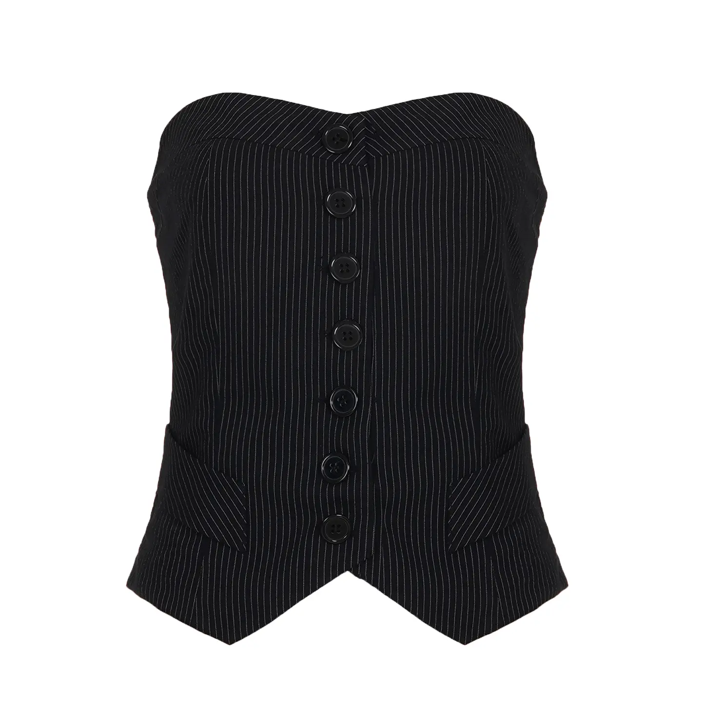 Rockmore Fashion Elegant Stripes Tube Top Streetwear Strapless Vest Single Breasted Women's Crop Tops Summer y2k Bustier