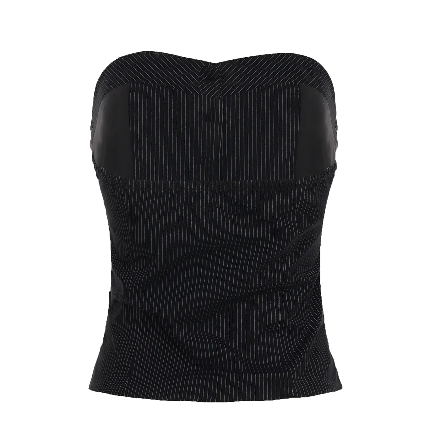 Rockmore Fashion Elegant Stripes Tube Top Streetwear Strapless Vest Single Breasted Women's Crop Tops Summer y2k Bustier