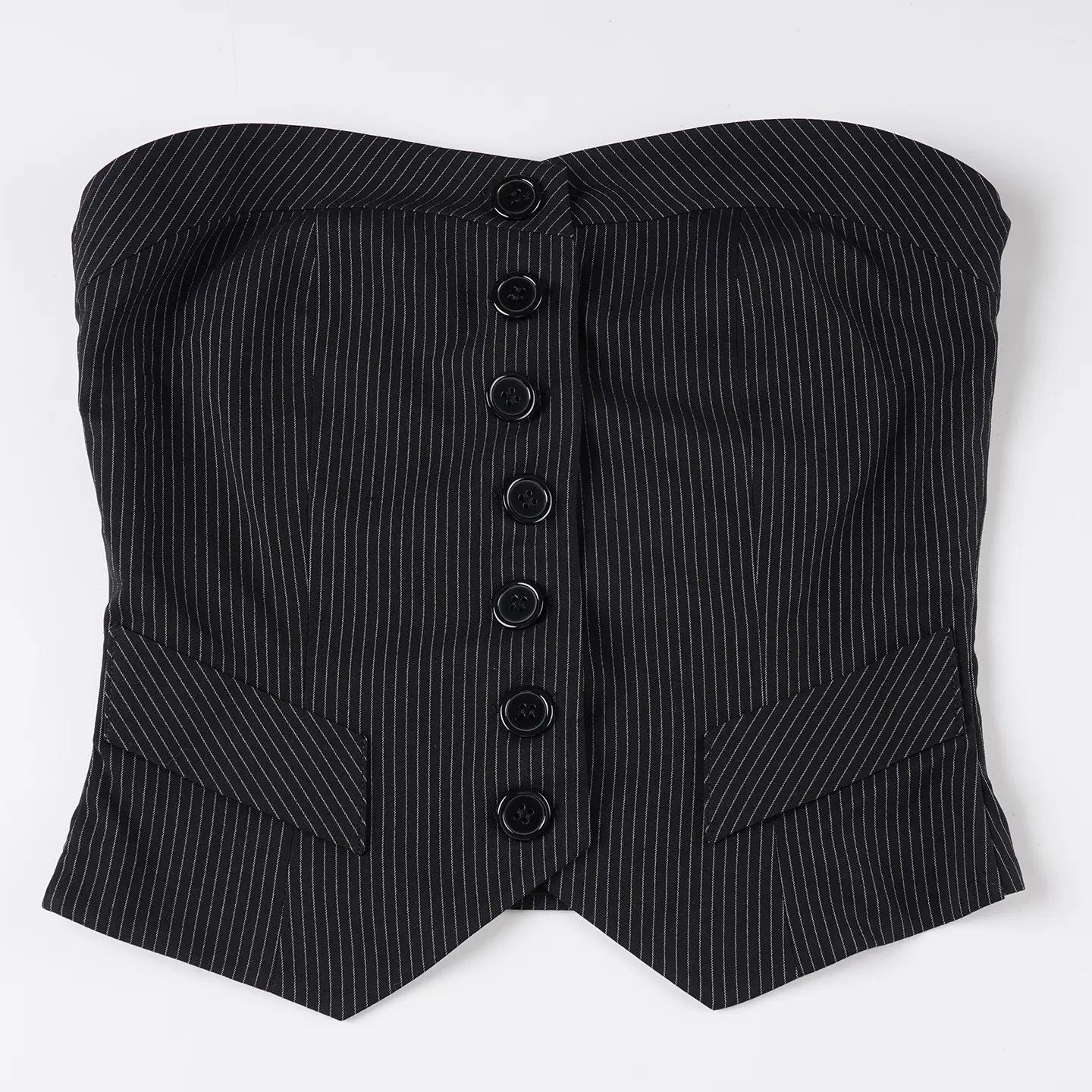 Rockmore Fashion Elegant Stripes Tube Top Streetwear Strapless Vest Single Breasted Women's Crop Tops Summer y2k Bustier