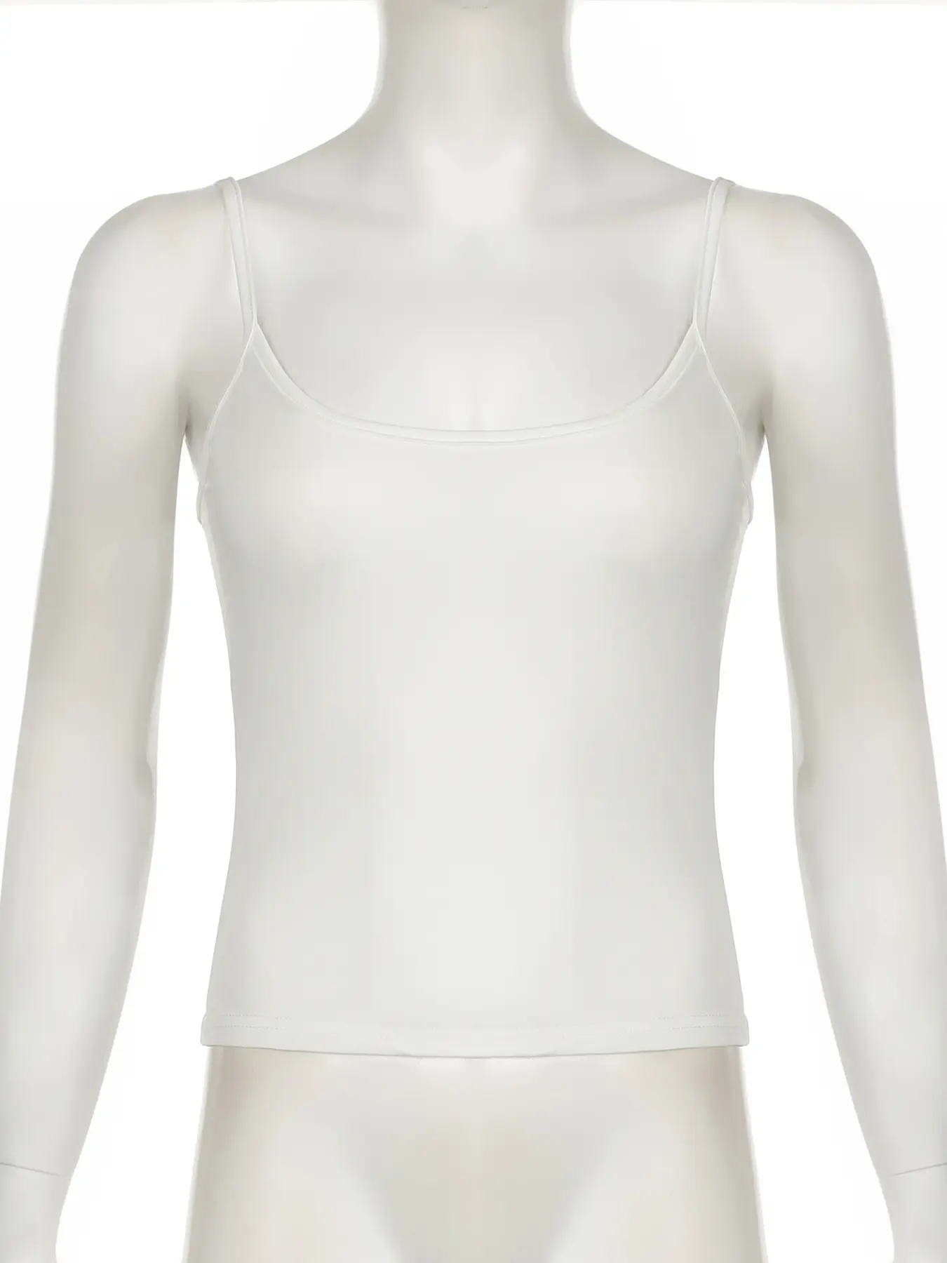 Rockmore Summer Basic Solid Color Camisole All-match Sleeveless Slim Crop Top Casual Spaghetti Strap Tank Vest Aesthetic Outfit