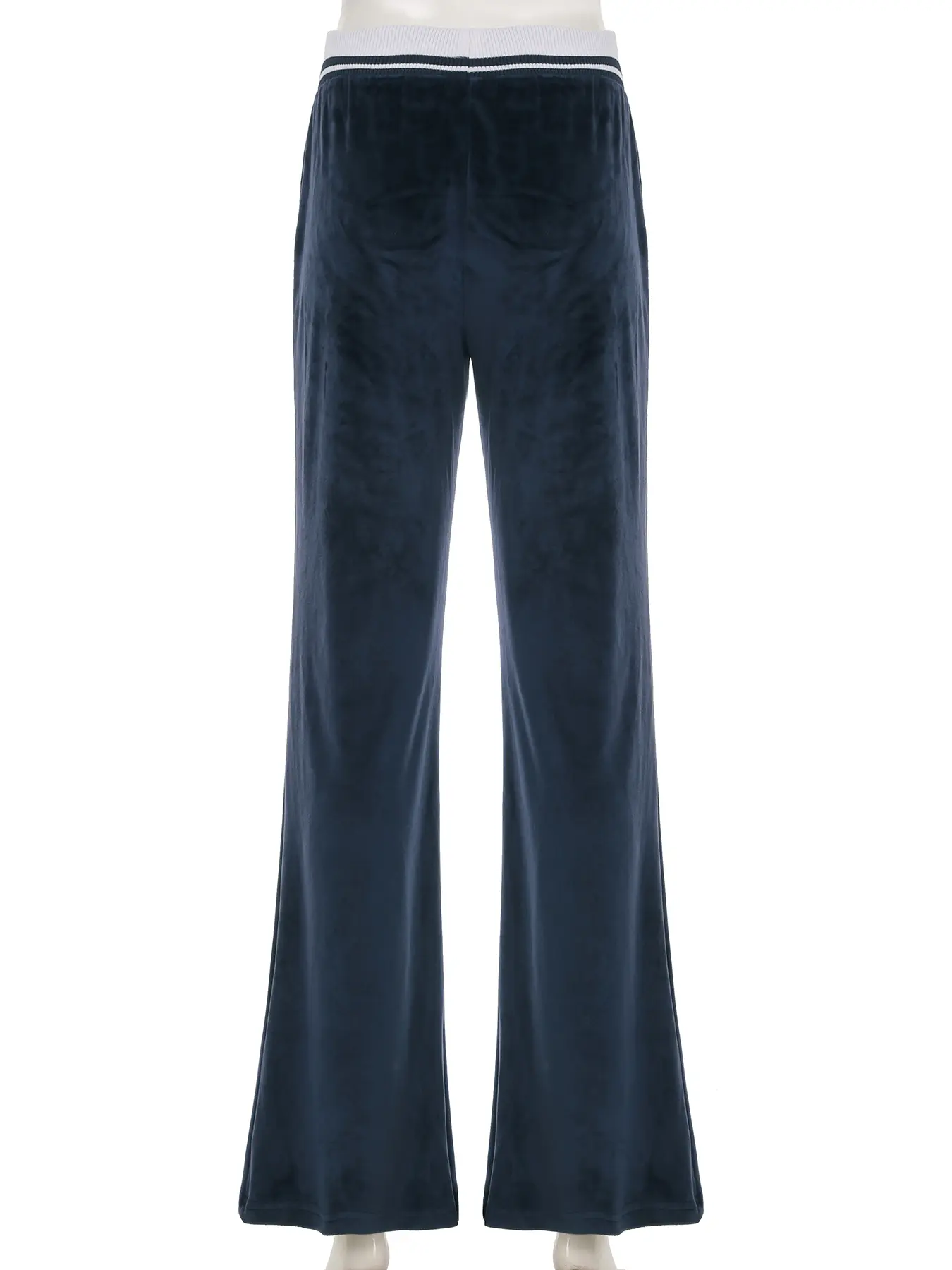 Rockmore Elegant Solid Gold Velvet Low Waist Pants Women Korean Harajuku Drawstring Casual Full Length Trousers Y2k 90s Clothes