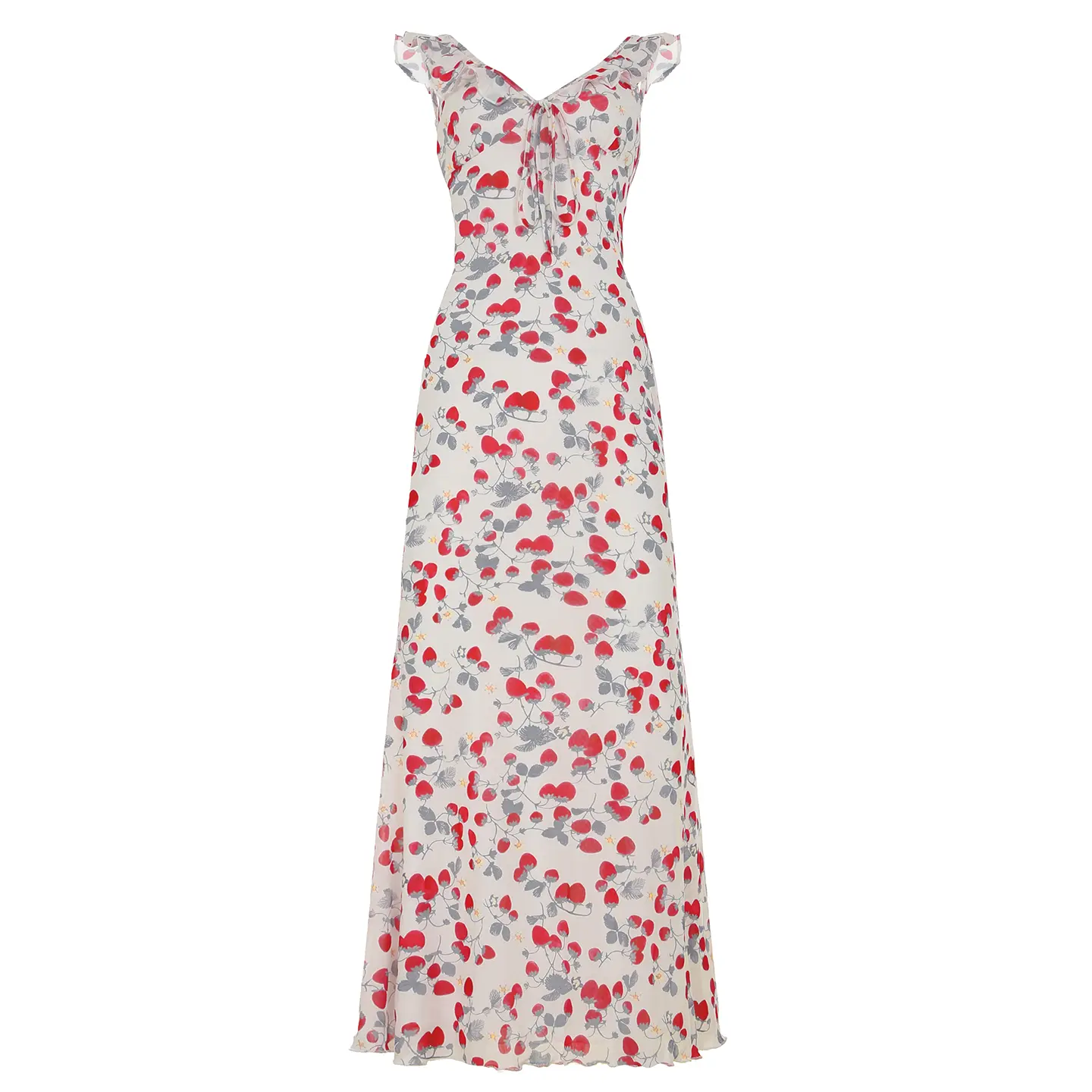 Rockmore Women's Floral Print Cami Maxi Dress Boho Romantic Ruffle V Neck Long Dresses for Beach Holiday Ladies Summer Vestidos