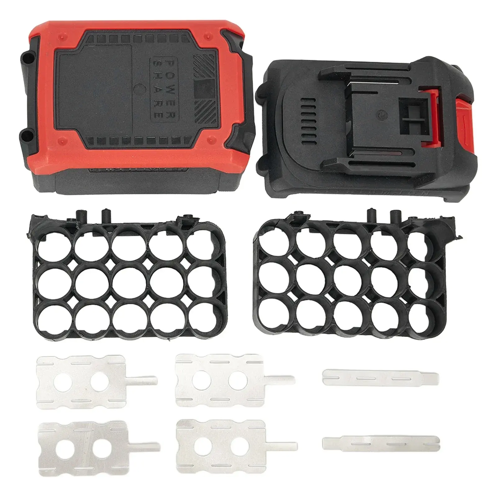 Plastic 18650 Li-ion Battery Case Storage Box Shell For Makita Power Tools 21V Single Cell Charging Voltage Parts 10/15/20 Cores