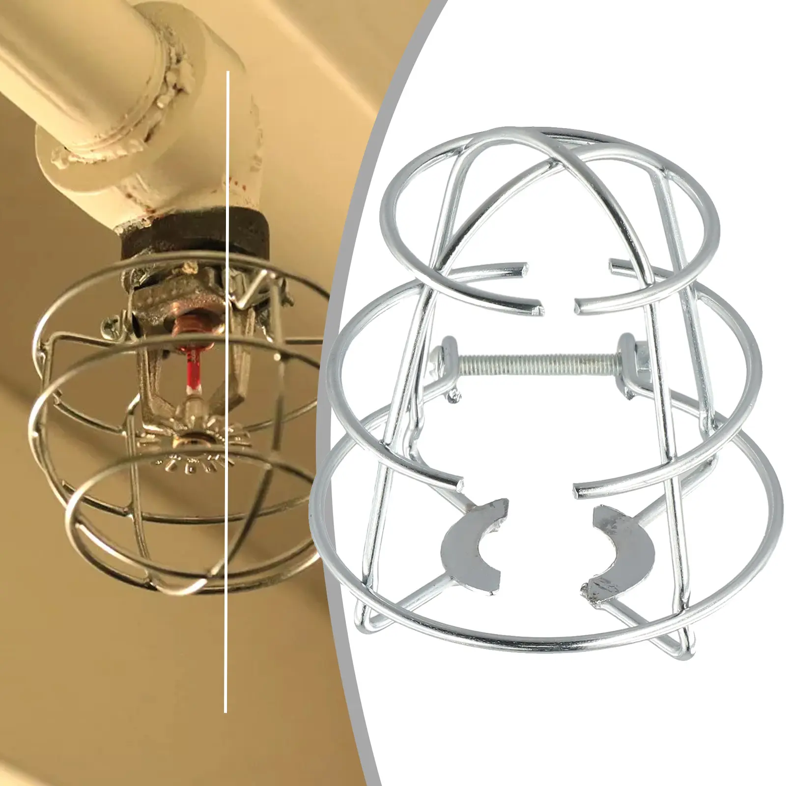 Steel Fire Sprinkler Nozzle Cover with Bracket Protective Shelf for Fire Protection Systems Horizontal Nozzle Compatibility