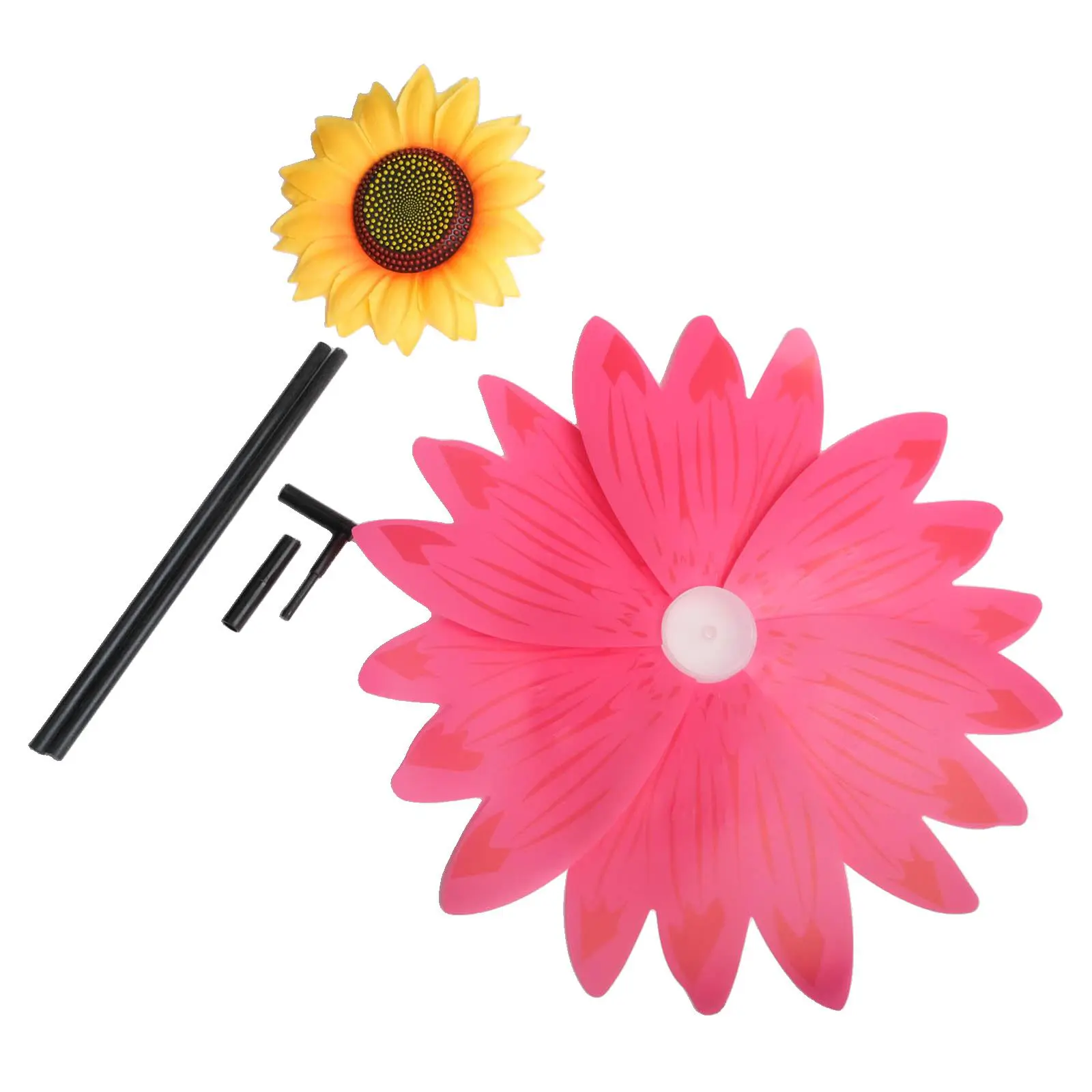 Interest Pinwheel Windmill Party 36 * 72cm Colorful Double Flower Sunflower Wind Turbine Hand Held Multiple Petals