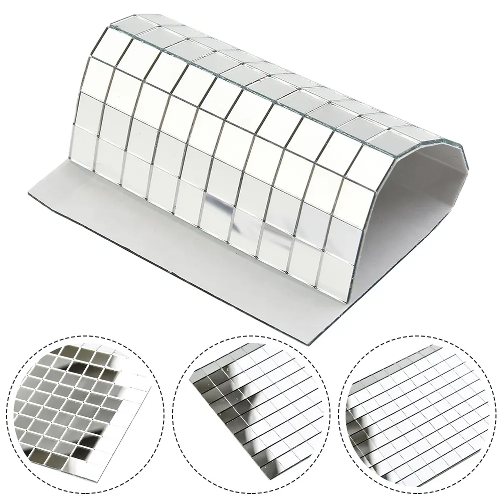 Decorative Glass Mirror Mosaic Tiles 15x10cm 150 Piece Set for Creative Wall Art and DIY Projects Real Glass Material