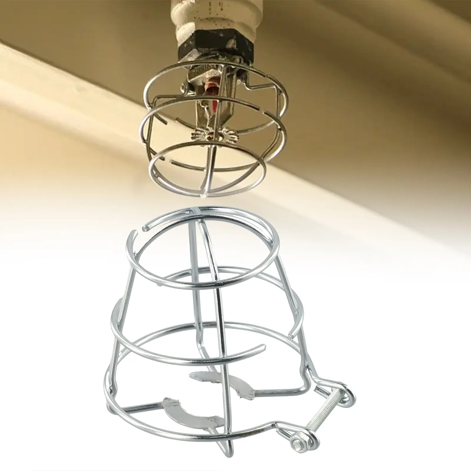 Steel Fire Sprinkler Nozzle Cover with Bracket Protective Shelf for Fire Protection Systems Horizontal Nozzle Compatibility