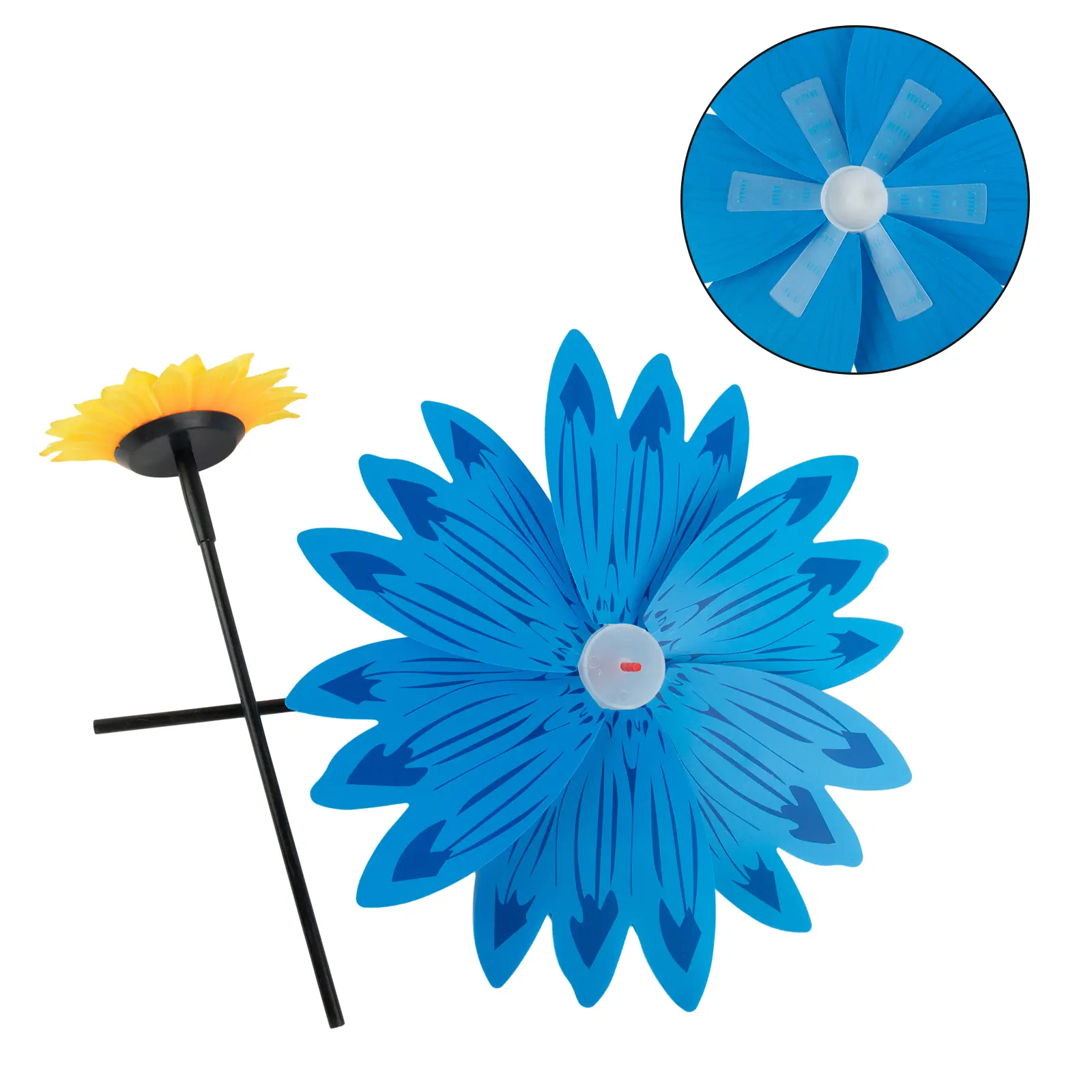 Interest Pinwheel Windmill Party 36 * 72cm Double Flower Outdoor PVC Sunflower Wind Turbine 1pc Multiple Petals