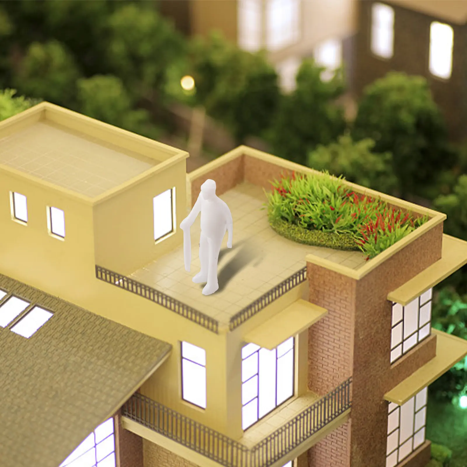 100Pcs Scale Model Miniature White Figures 1:75 Scale Gauge 00 Model Small-scale Railway Unpainted Figures People
