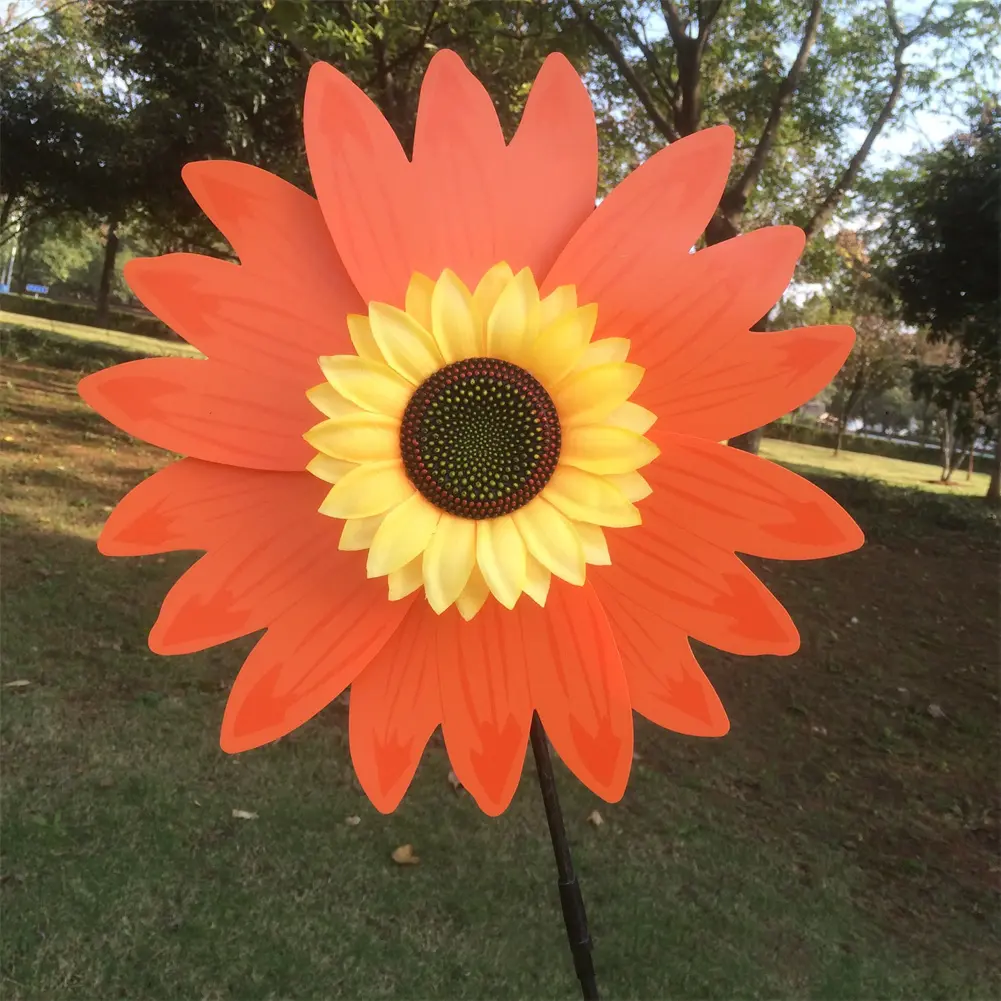 Interest Pinwheel Windmill Party 36 * 72cm Double Flower Outdoor PVC Sunflower Wind Turbine 1pc Multiple Petals