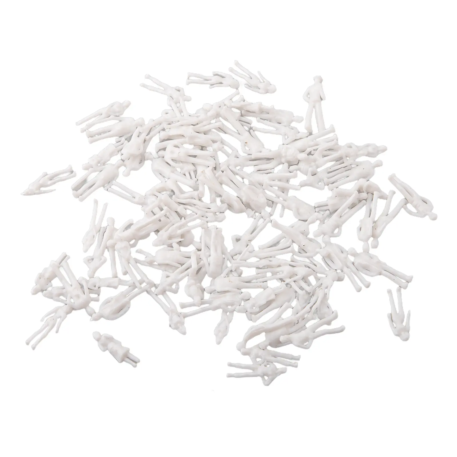 100Pcs Scale Model Miniature White Figures 1:75 Scale Gauge 00 Model Small-scale Railway Unpainted Figures People