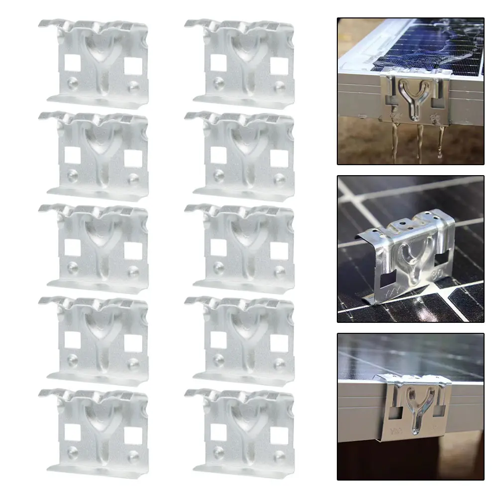 Aluminum Drain Clips Water Drainage Clips Solar Panel Maintenance Efficient Water Drainage Maximizes Solar Efficiency