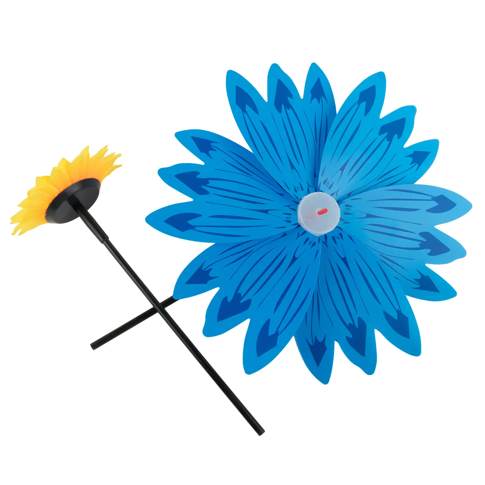 Fun Interest Pinwheel Windmill Party Colorful Double Flower Outdoor PVC Wind Turbine Hand Held Multiple Petals