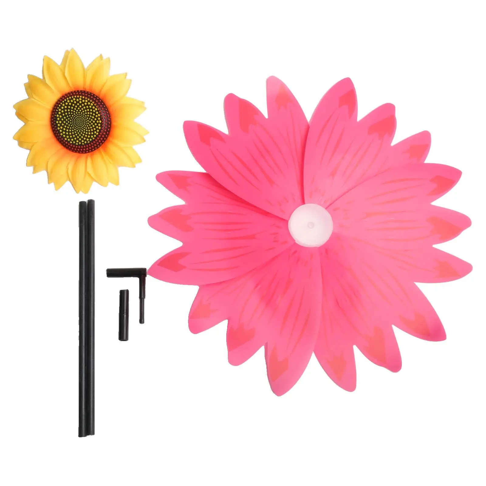 Fun Interest Pinwheel Windmill Party Colorful Double Flower Outdoor PVC Wind Turbine Hand Held Multiple Petals